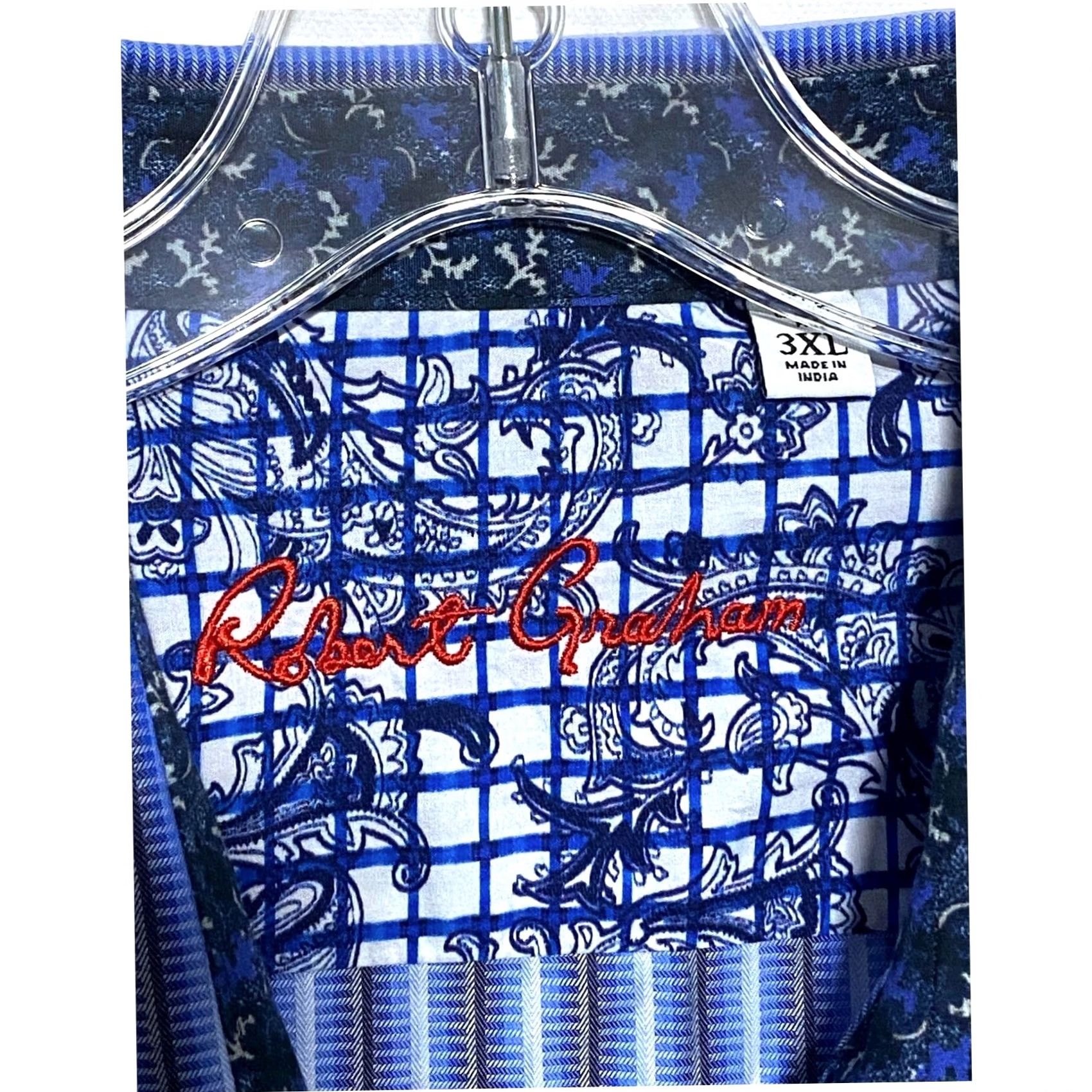 Robert Graham VINTAGE Robert Graham Classic Fit Blue Striped Button Shirt Mens 3XL Flip Cuff Luxury Size US XXL / EU 58 / 5 - 5 Thumbnail