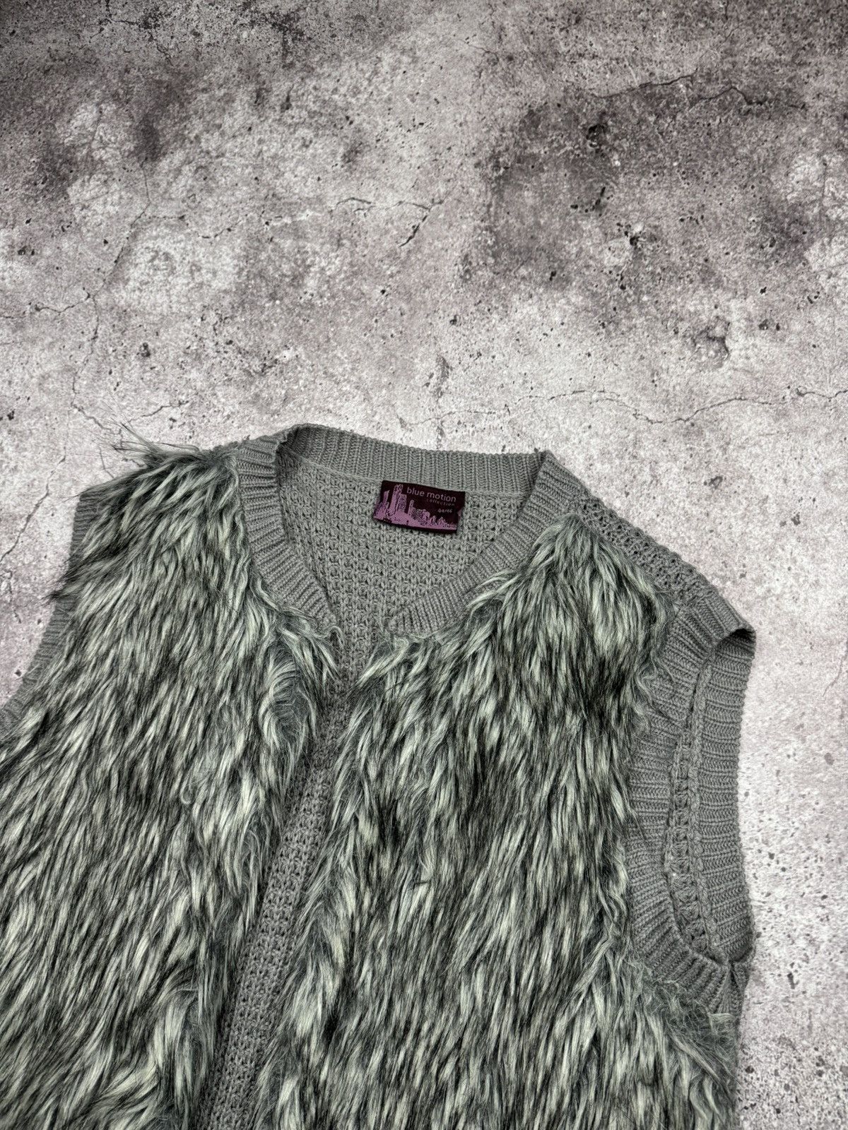 Japanese Brand AVANT GARDE Knitted Fur vest IfSixWasNine LGB Japan style Size ONE SIZE - 2 Thumbnail
