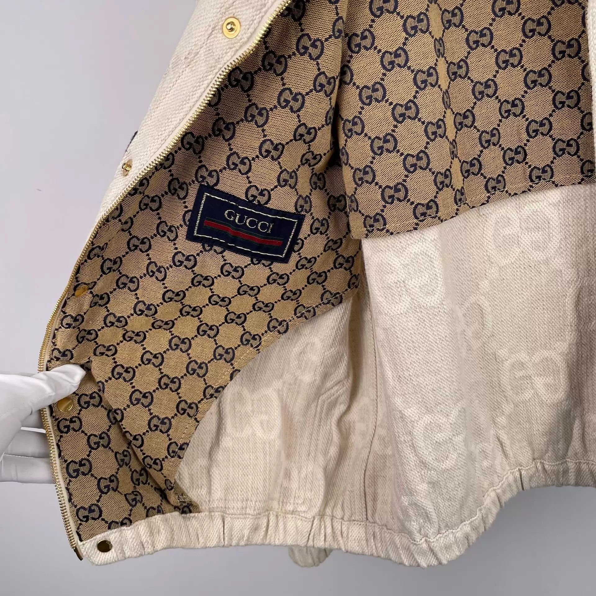 Gucci Gucci Canvas All-Over Print White Jacket Size 48 Size US M / EU 48-50 / 2 - 9 Thumbnail