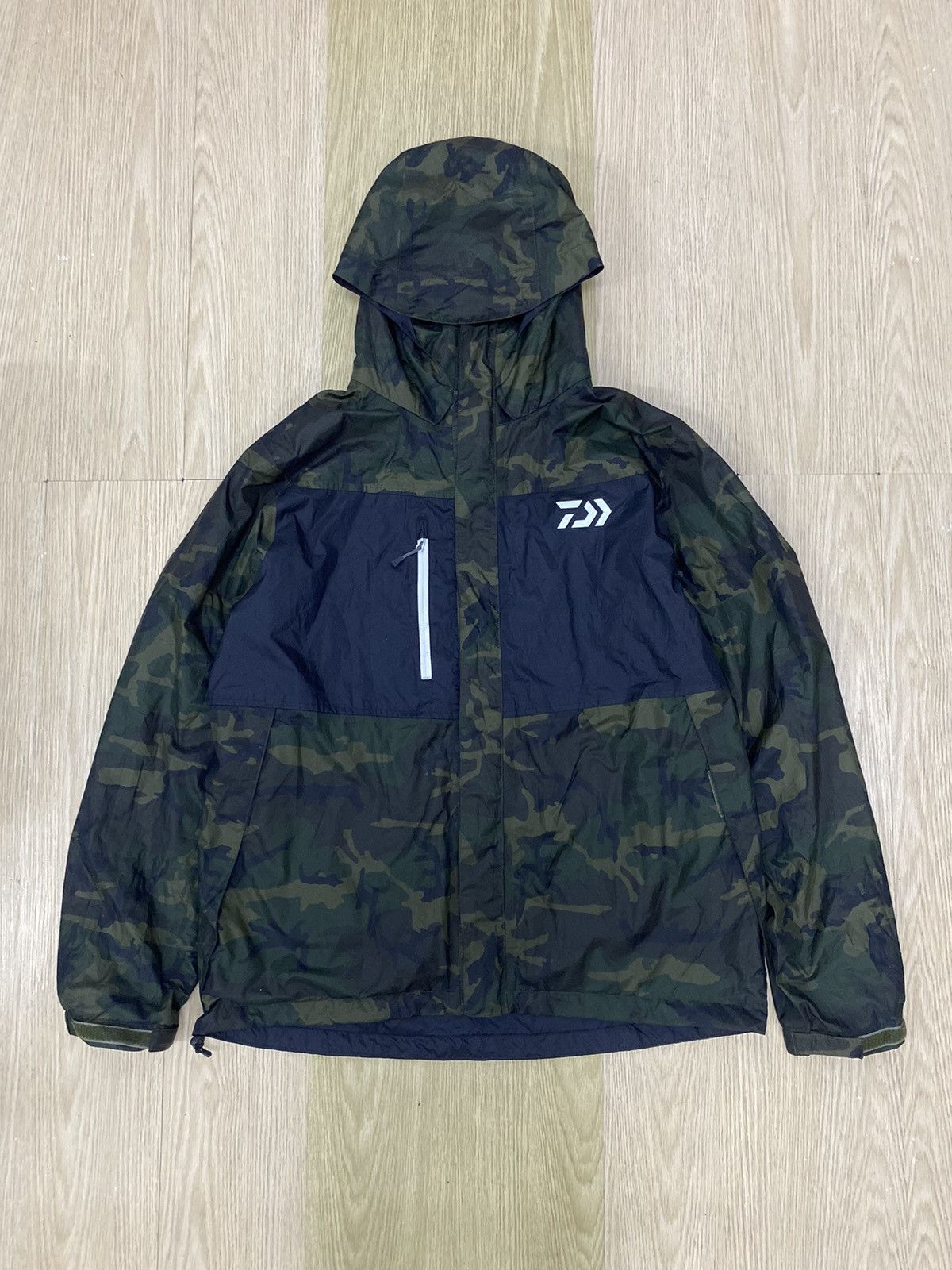 image of Daiwa Pier39 Daiwa Pier 39 Camo Waterproof Rainwear Jacket in Black, Men's (Size XL)