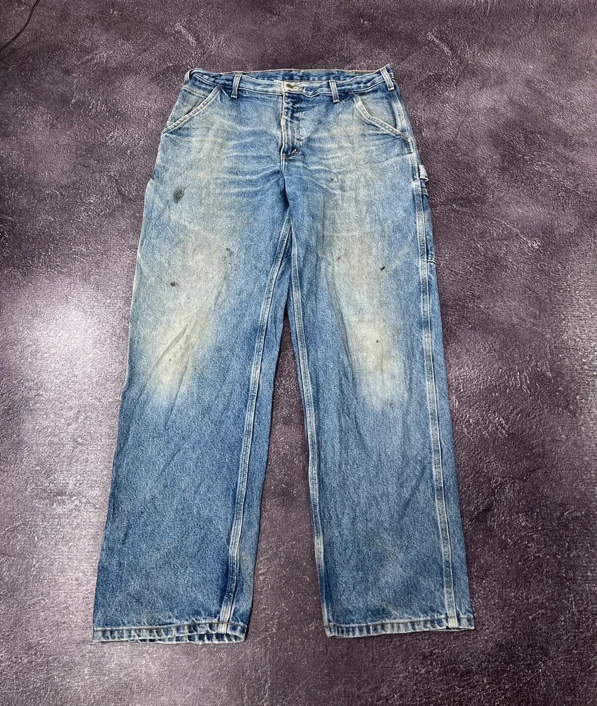 Carhartt Vintage 90s Carhartt Faded Blue Work Denim Hype Jeans Size US 36 / EU 52 - 5 Thumbnail