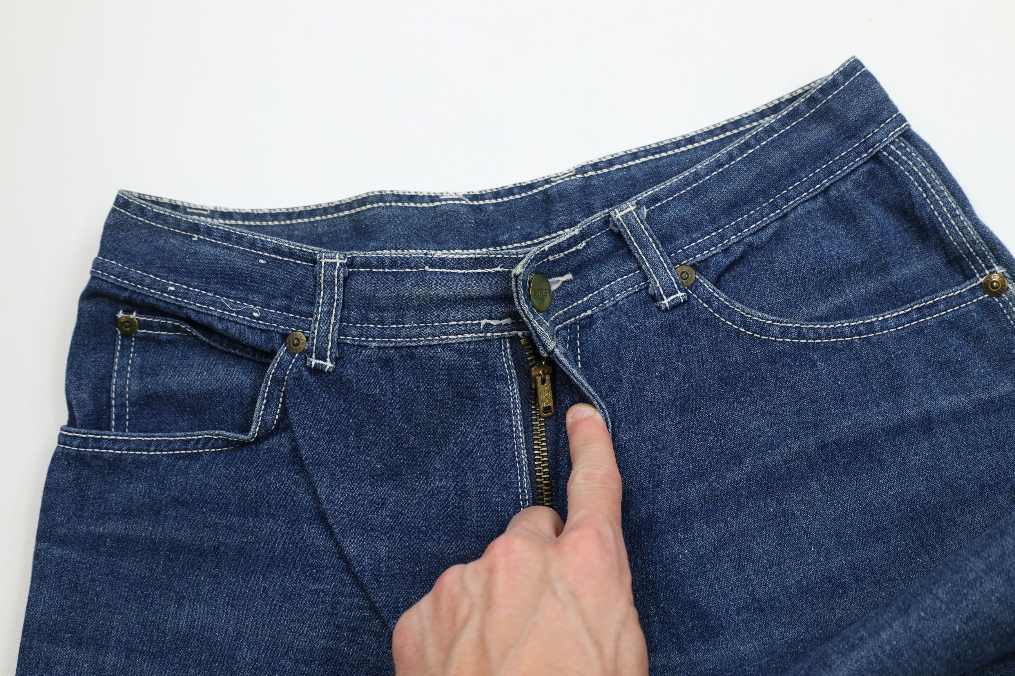 Vintage Vintage 70s Streetwear Wide Leg Denim Jeans Blue Triblend Size US 30 / EU 46 - 7 Thumbnail