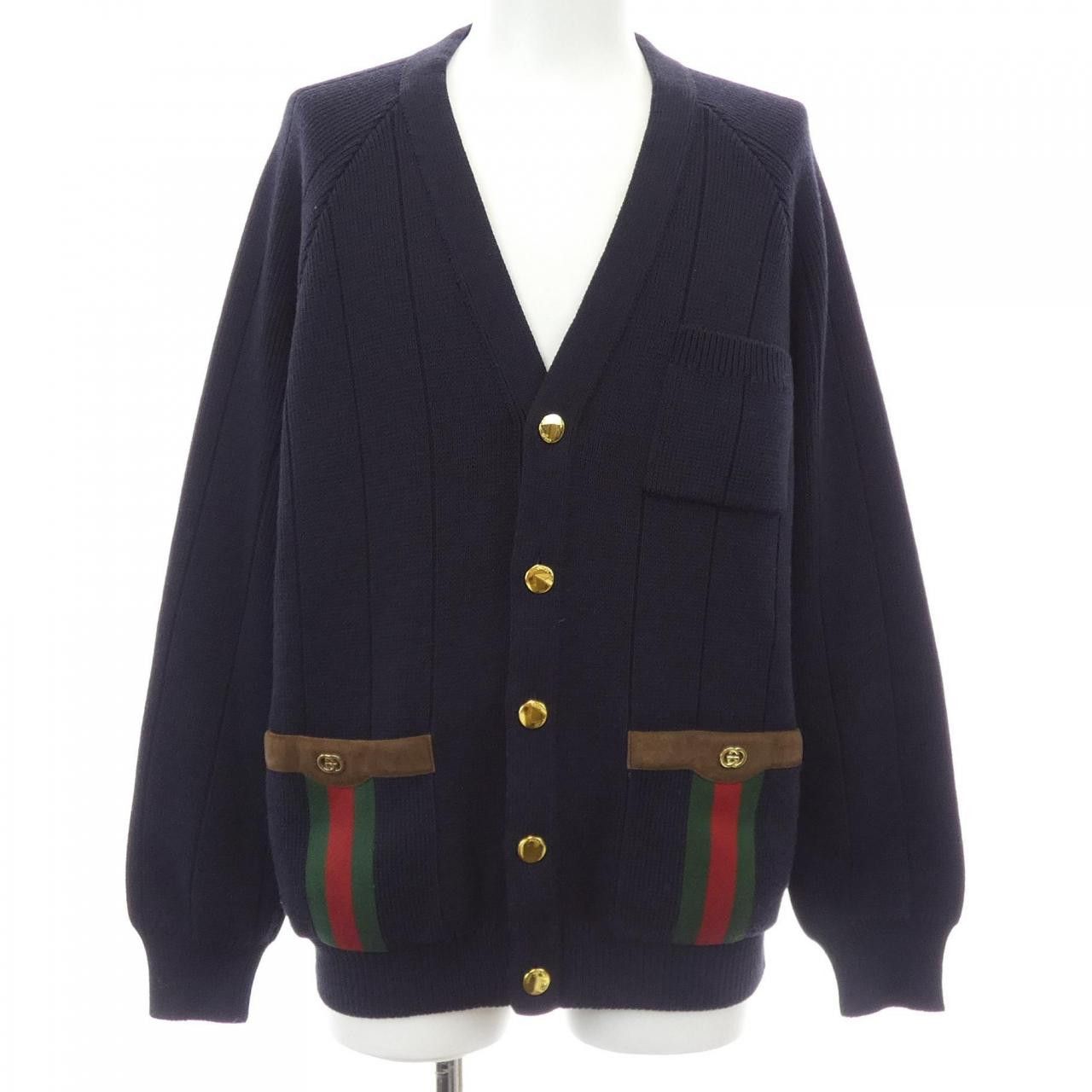 Gucci Gucci Gucci Wool-Blend Knit Cardigan Textile Outerwear 626349XKBFJ DUTY FREE for USA Size ONE SIZE - 1 Thumbnail