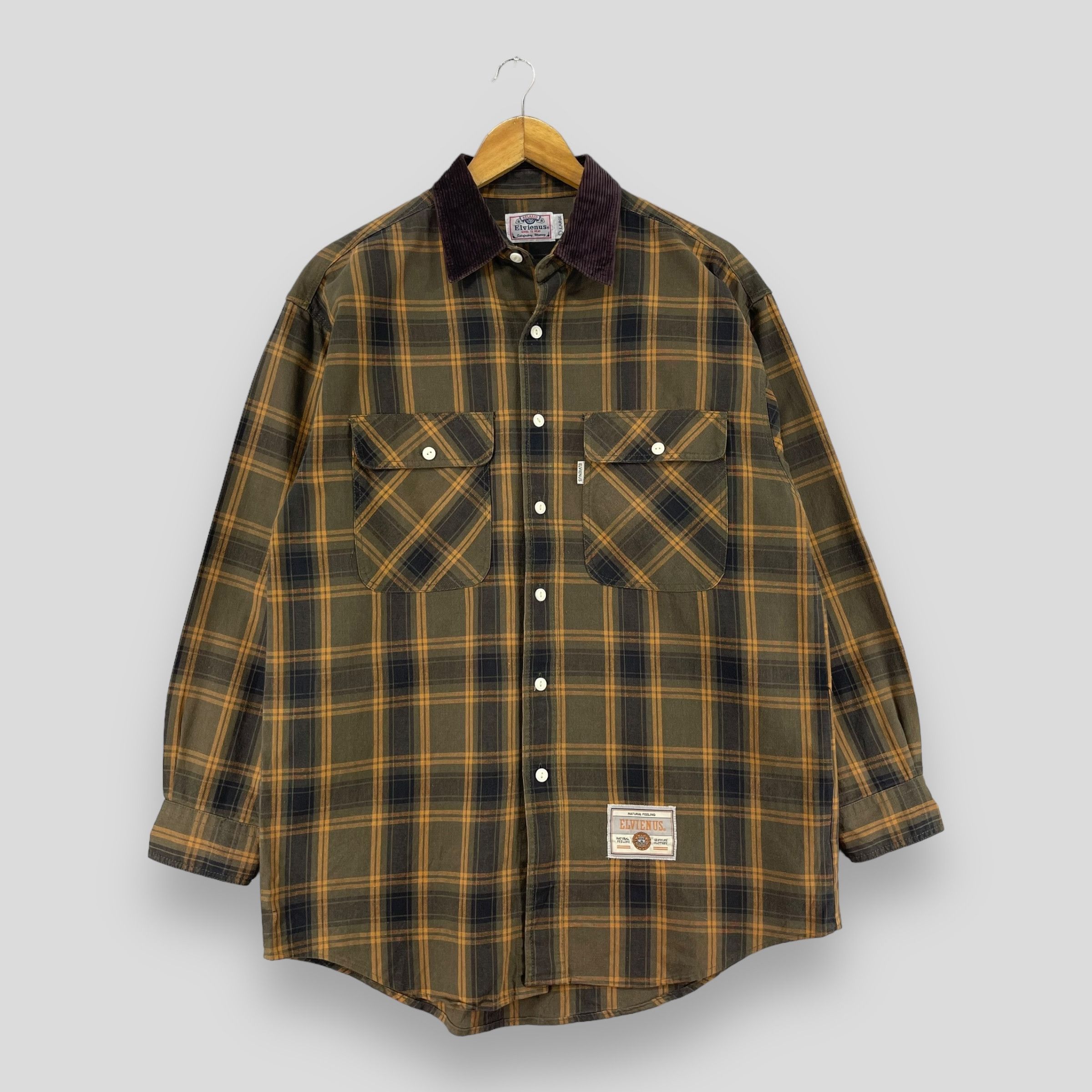 Flannel × Japanese Brand Vintage ELVIENUS Plaid Multi Checkered Tartan Flannel Size US L / EU 52-54 / 3 - 1 Thumbnail