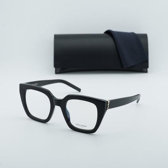 Saint Laurent Paris Saint Laurent SL M143 OPT 001 Eyeglasses Black 51mm Square Size ONE SIZE - 11 Thumbnail