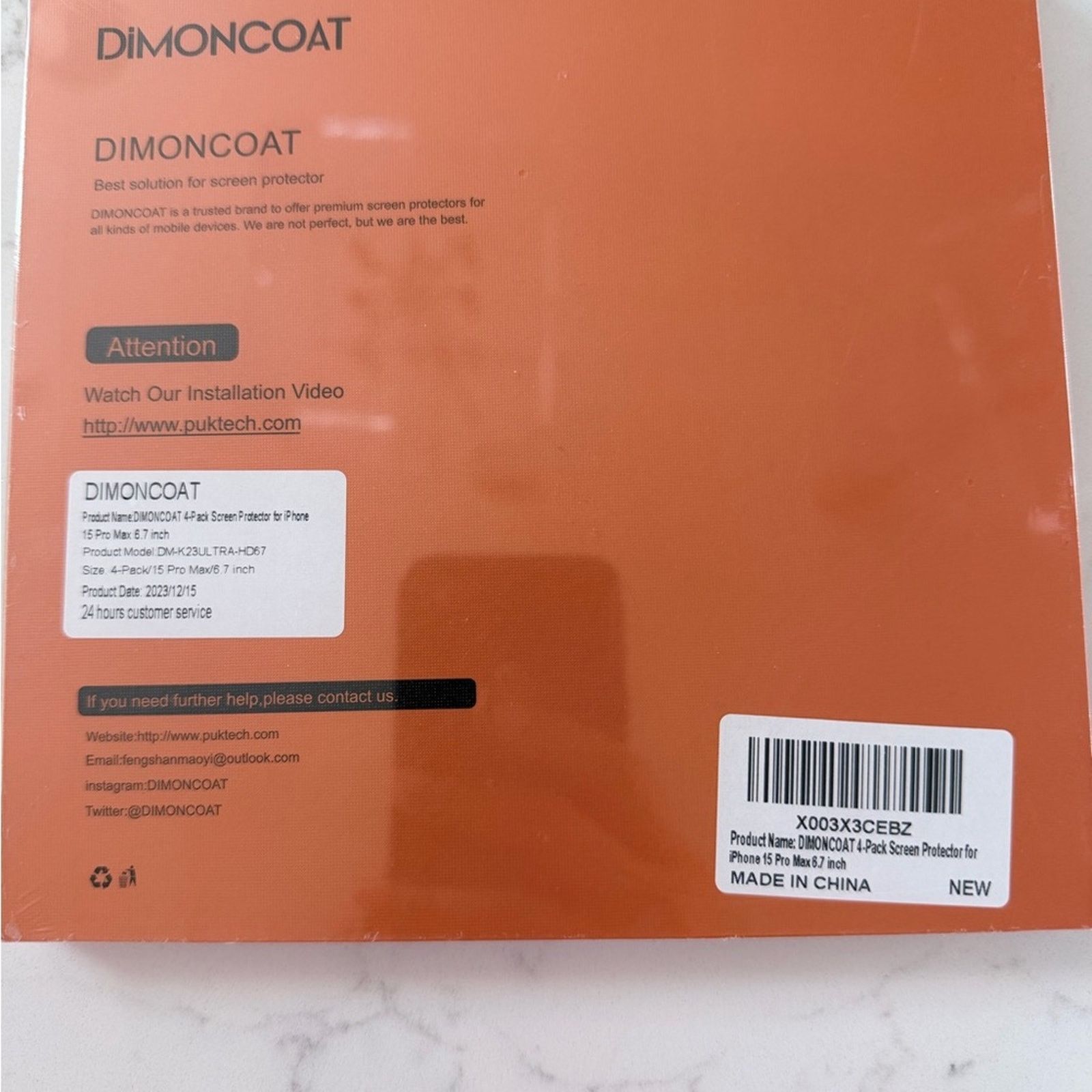 Other DIMONCOAT 4 pack Screen Protector for iPhone 15 Pro Max Size ONE SIZE - 1 Thumbnail