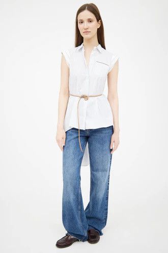 Brunello Cucinelli o1y0725 Striped Shirt in White Size L / US 10 / IT 46 - 5 Thumbnail