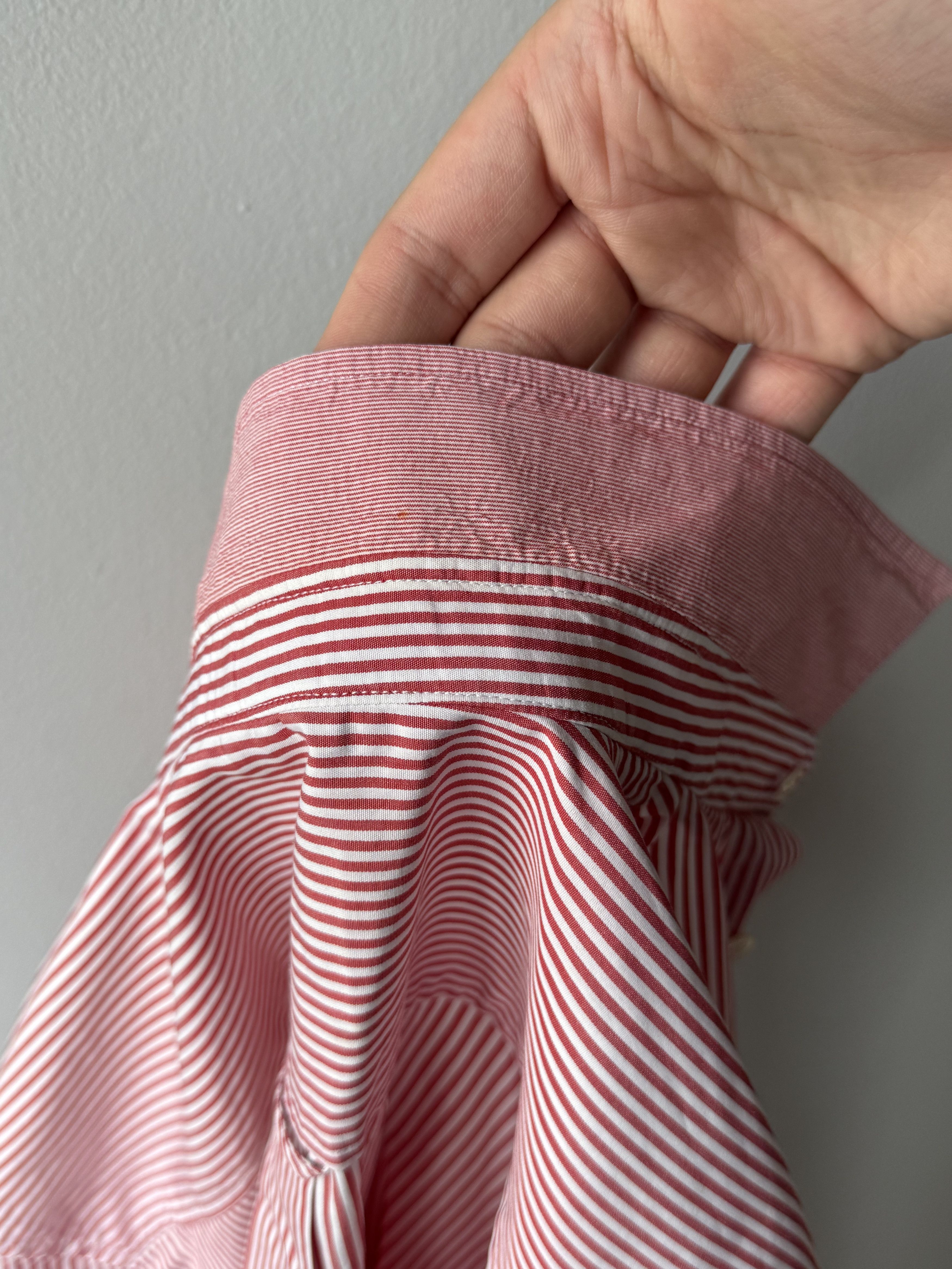 Dolce & Gabbana Dolce & Gabbana Slim Fit Red White Striped Long Sleeve Shirt Size US M / EU 48-50 / 2 - 9 Thumbnail