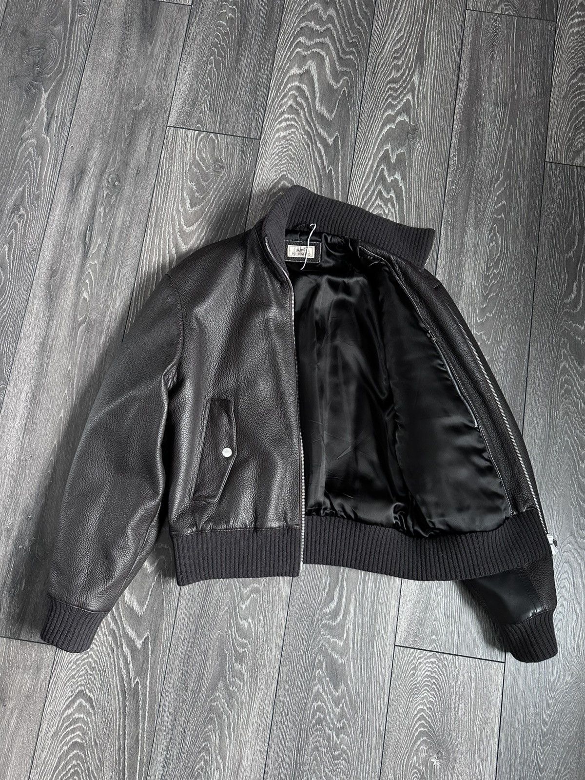 Hermes hermes maxi leather patch ribbed bomber jacket Size US L / EU 52-54 / 3 - 7 Thumbnail
