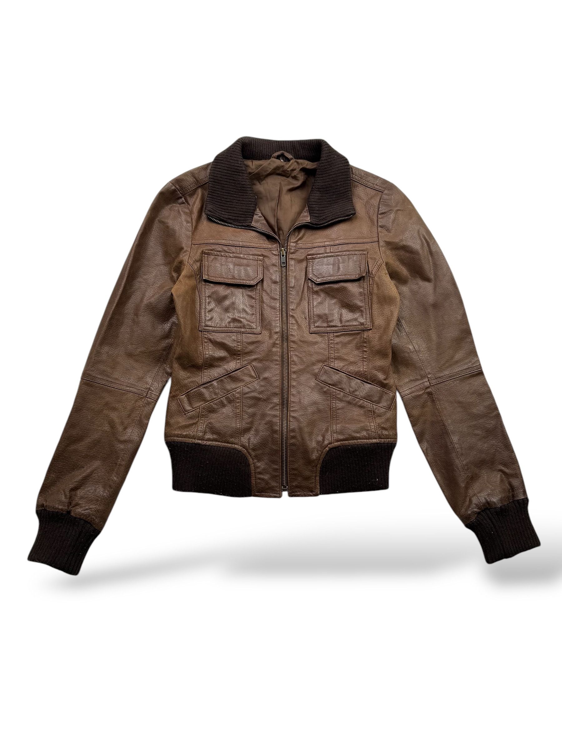 Japanese Brand Vintage Cropped Leather Jacket W128(D10) Size M / US 6-8 / IT 42-44 - 1 Thumbnail