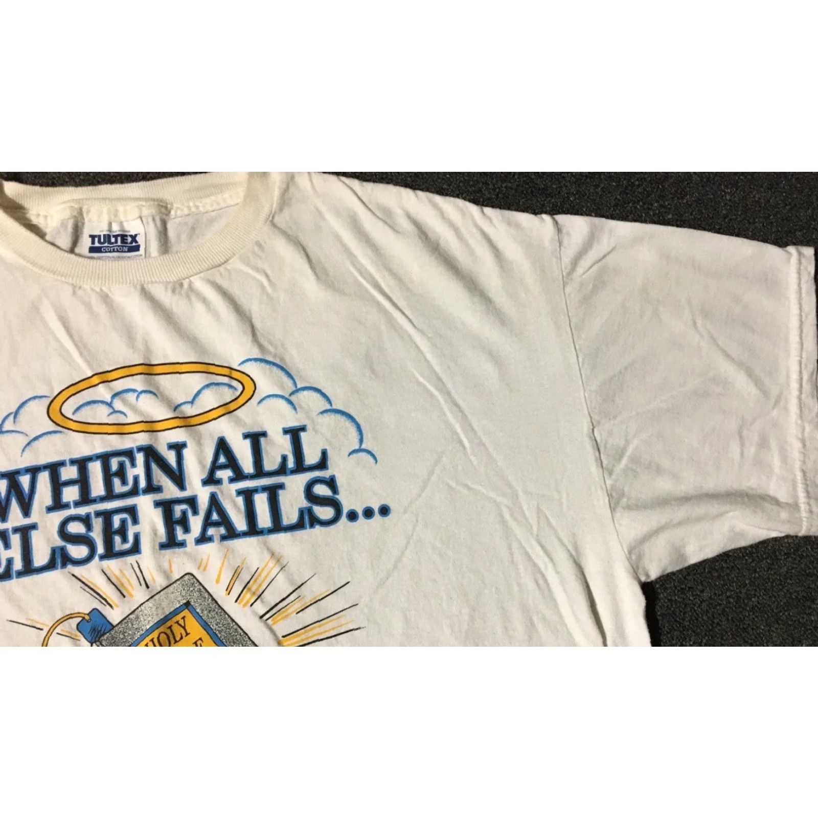 Vintage VINTAGE Read The Instructions Shirt XL White Bible 90s God Religion Grunge Lord Funny Joke Shirt Mens XL Size US XL / EU 56 / 4 - 7 Thumbnail