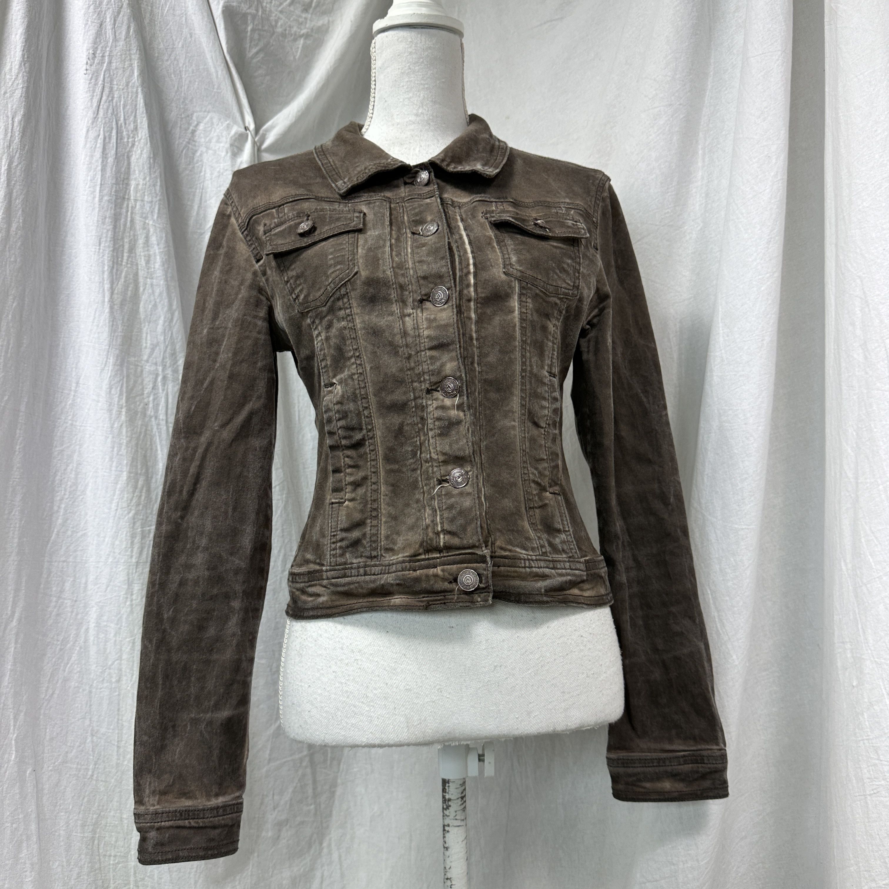 Vintage Vintage Casual Preppy Washed Fitted Jacket Y2K Size M / US 6-8 / IT 42-44 - 5 Thumbnail