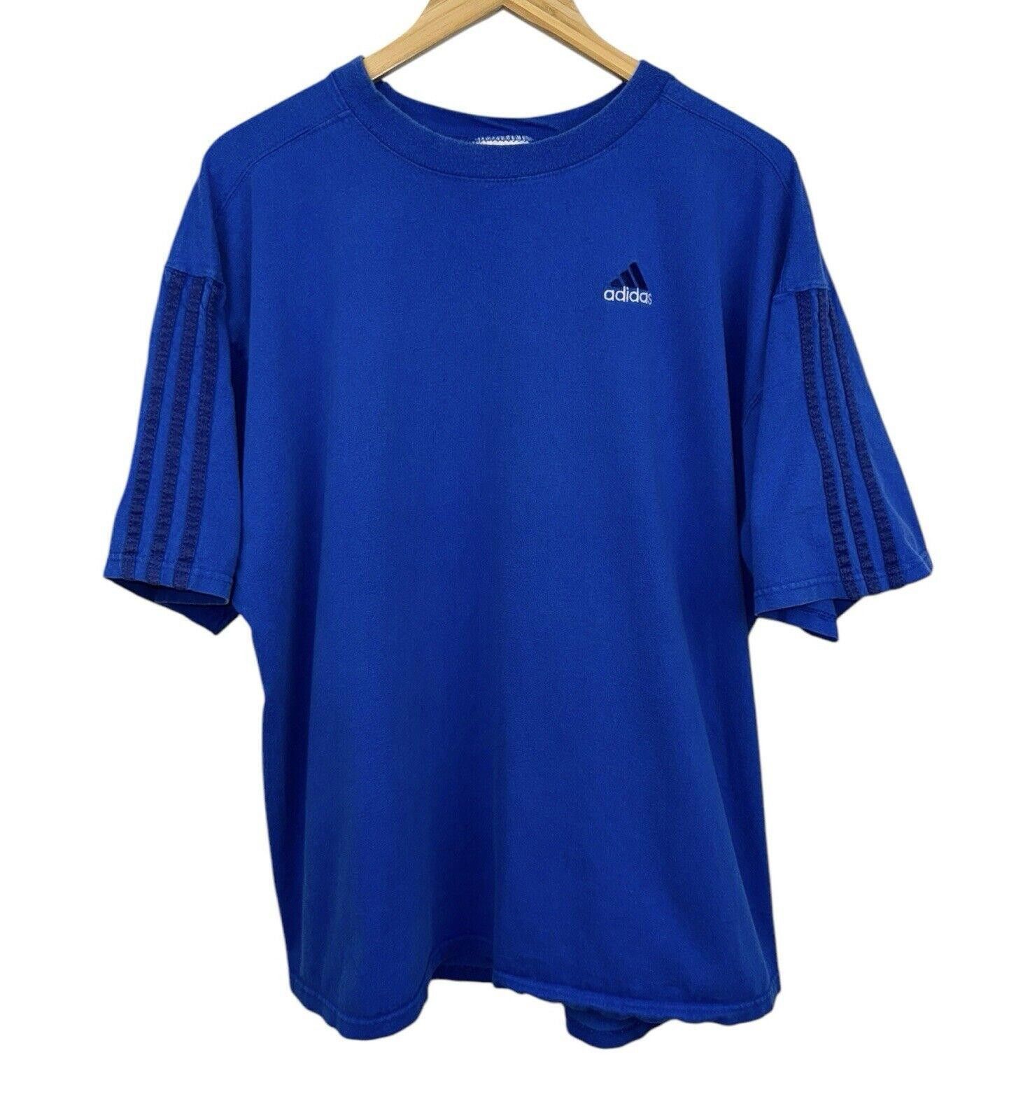 Adidas Vintage Adidas 90s Three Stripes Blue Indigo USA Shirt XL Size US XL / EU 56 / 4 - 1 Thumbnail
