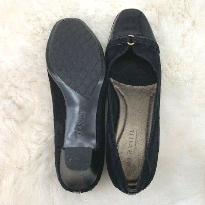 Vintage Aravon Pumps Mary Jane Suede Cap Toe Black Women's Size 9 B Size ONE SIZE - 3 Thumbnail