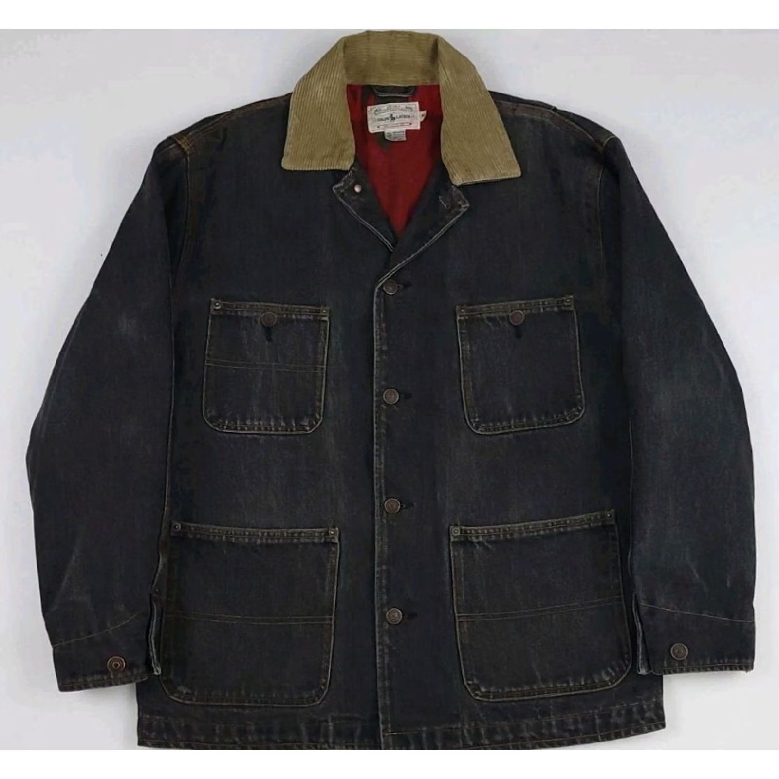 Ralph Lauren Vintage Polo Ralph Lauren Jacket M Denim Aztec Lined Barn Chore Country Rare RL Size M / US 6-8 / IT 42-44 - 2 Thumbnail