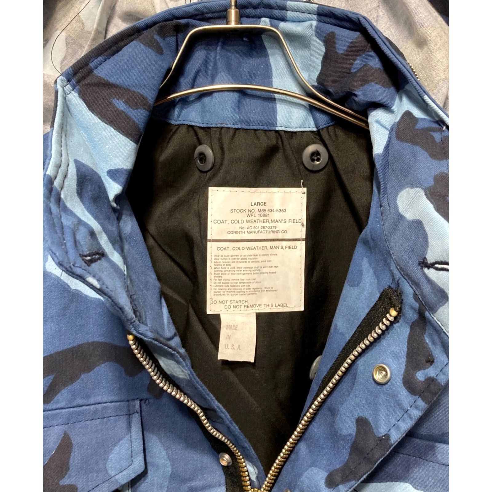 Vintage CORINTH M65 Field Jacket Jacket Men L Blue Military Jacket Size US L / EU 52-54 / 3 - 4 Thumbnail