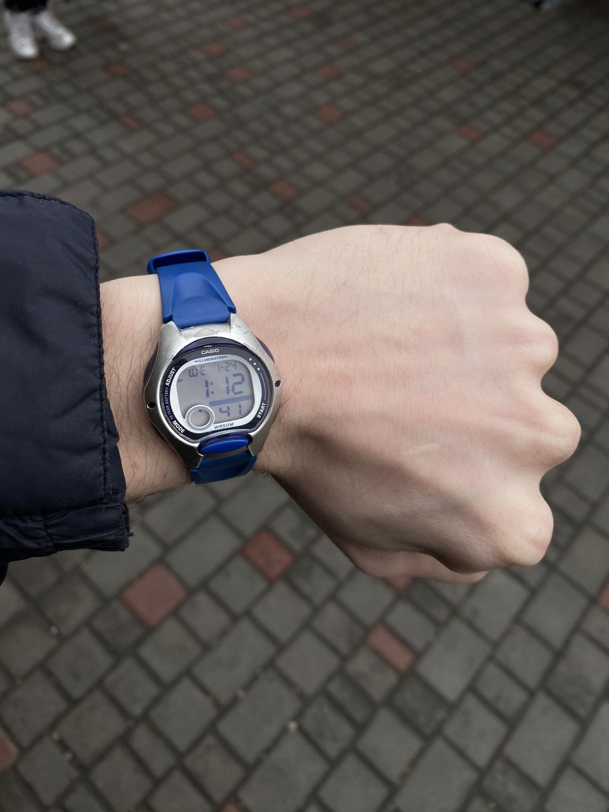 Vintage Casio Wr50M Blue Digital Watch - , Men's