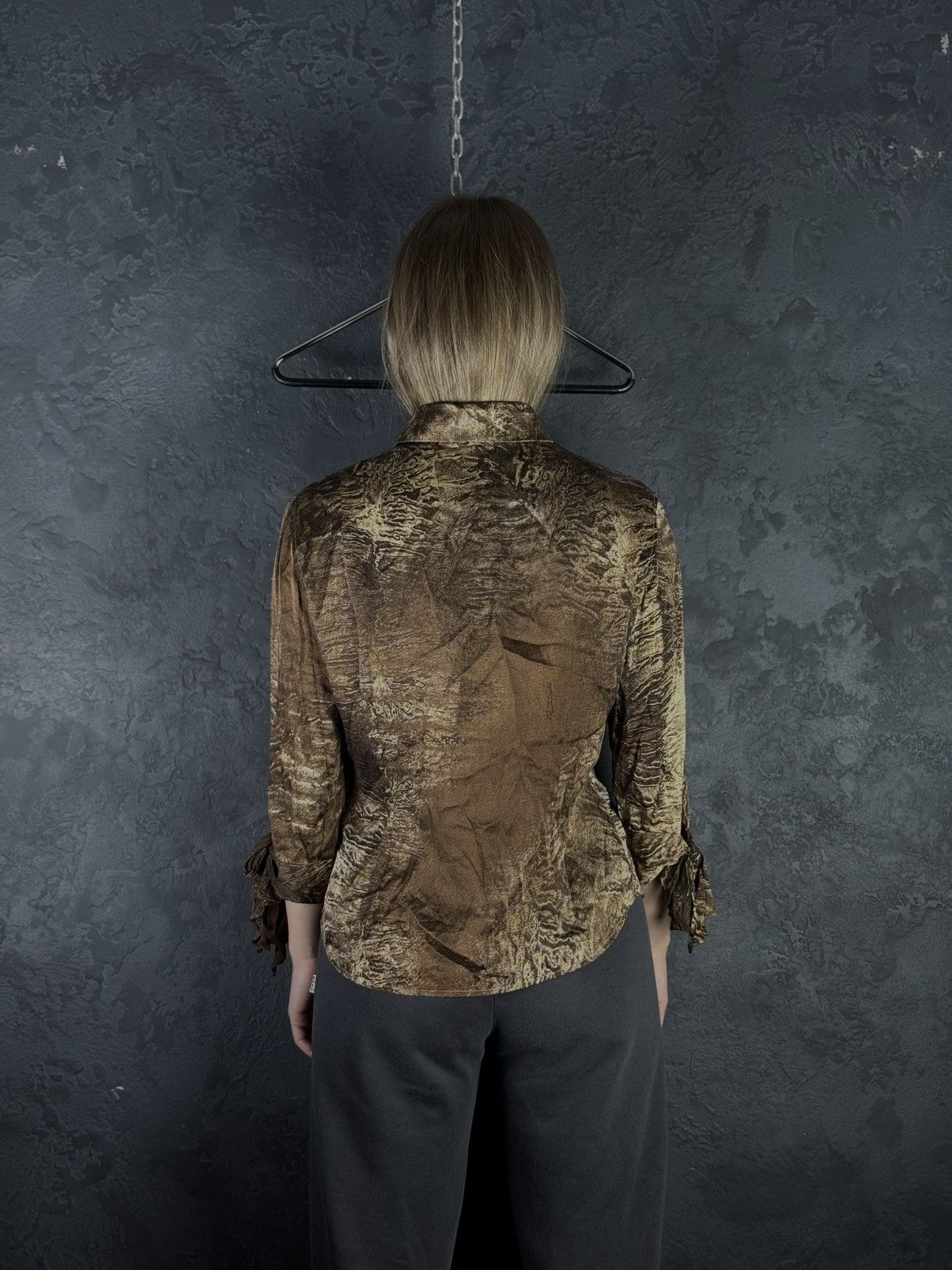 Roberto Cavalli VTG Roberto Cavalli Silk Snakeskin Print Long Sleeve Button Size S / US 4 / IT 40 - 2 Thumbnail