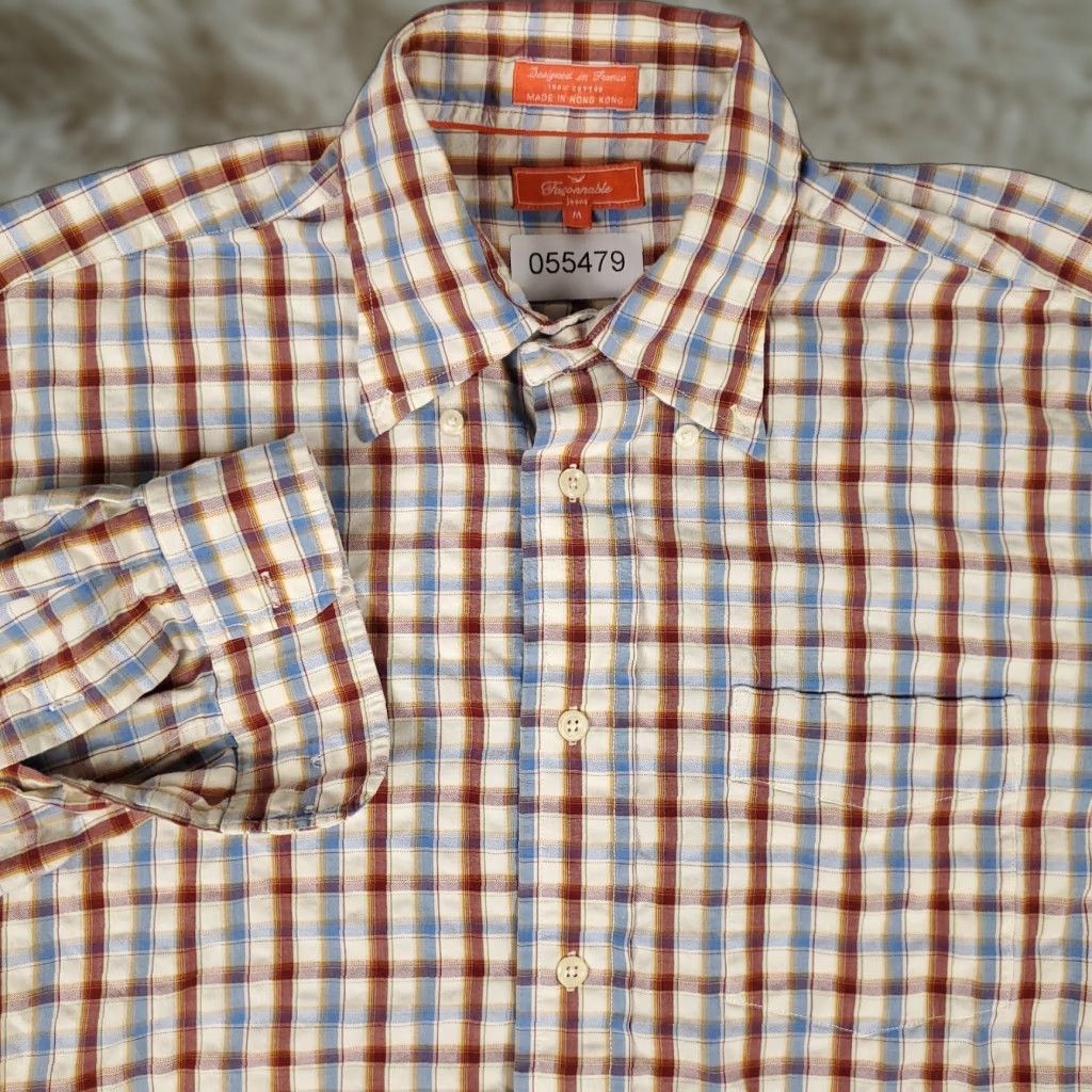 Faconnable Façonnable Button-Up Shirt Mens Medium Red Blue Plaid Long Sleeve Casual Size US M / EU 48-50 / 2 - 1 Thumbnail