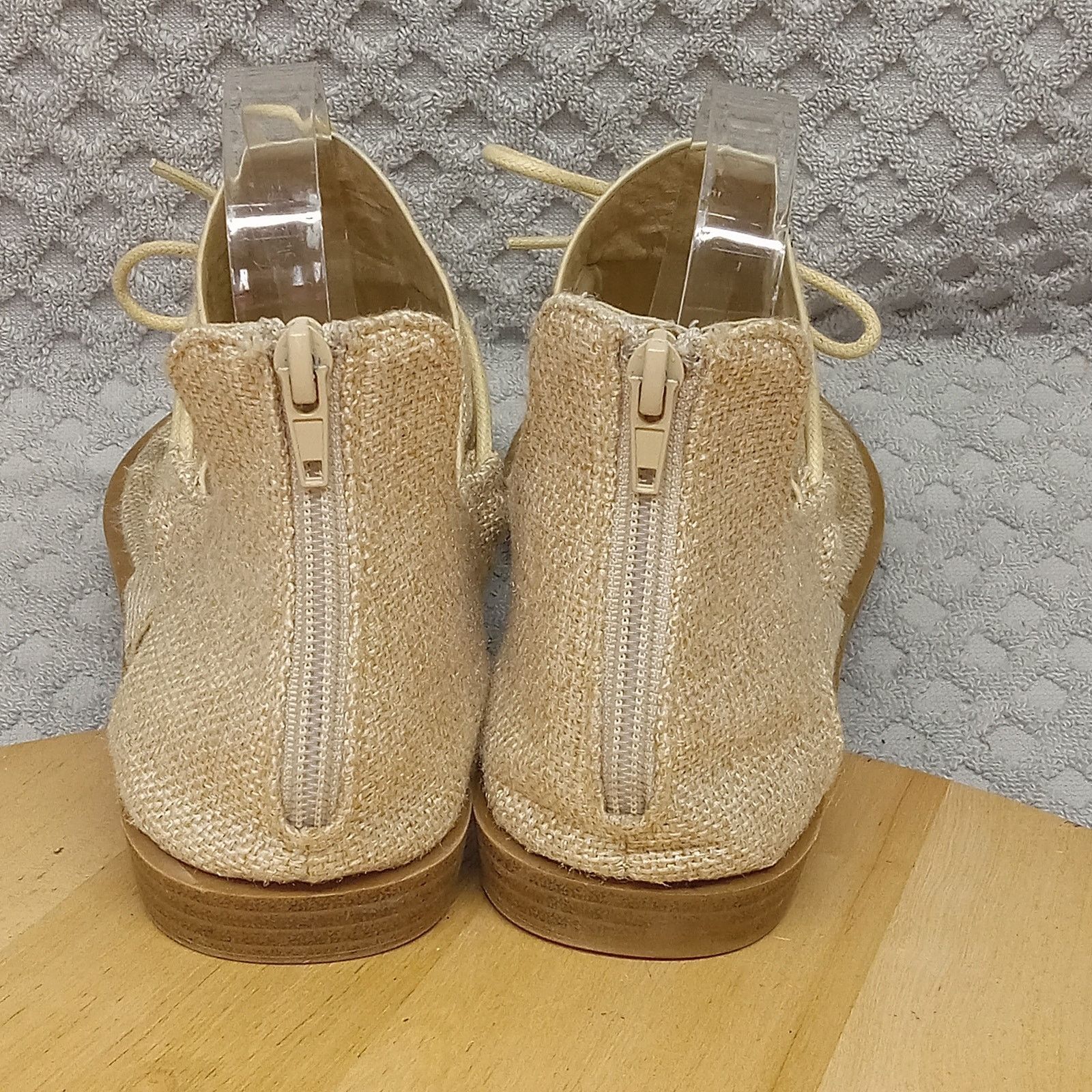 & Other Stories Pierre Dumas Sandals 8 Beige Burlap Thong Gladiator Zip Size US 8 / IT 38 - 3 Thumbnail