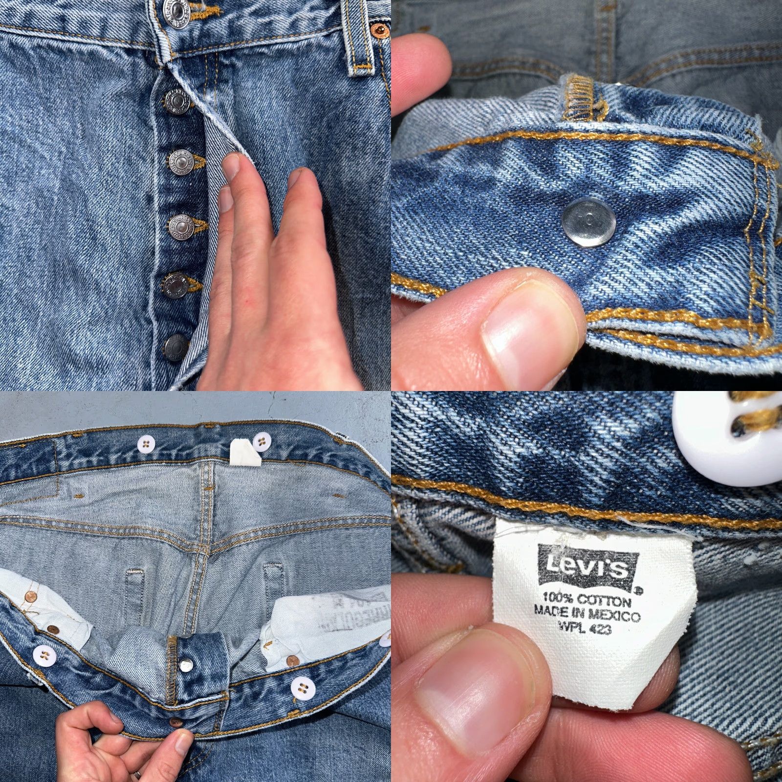 Levi's VINTAGE Levis 501 Jeans 90s XX Straight Leg Y2K Light Wash 40x30 Act 37x30 Size US 40 / EU 56 - 8 Thumbnail