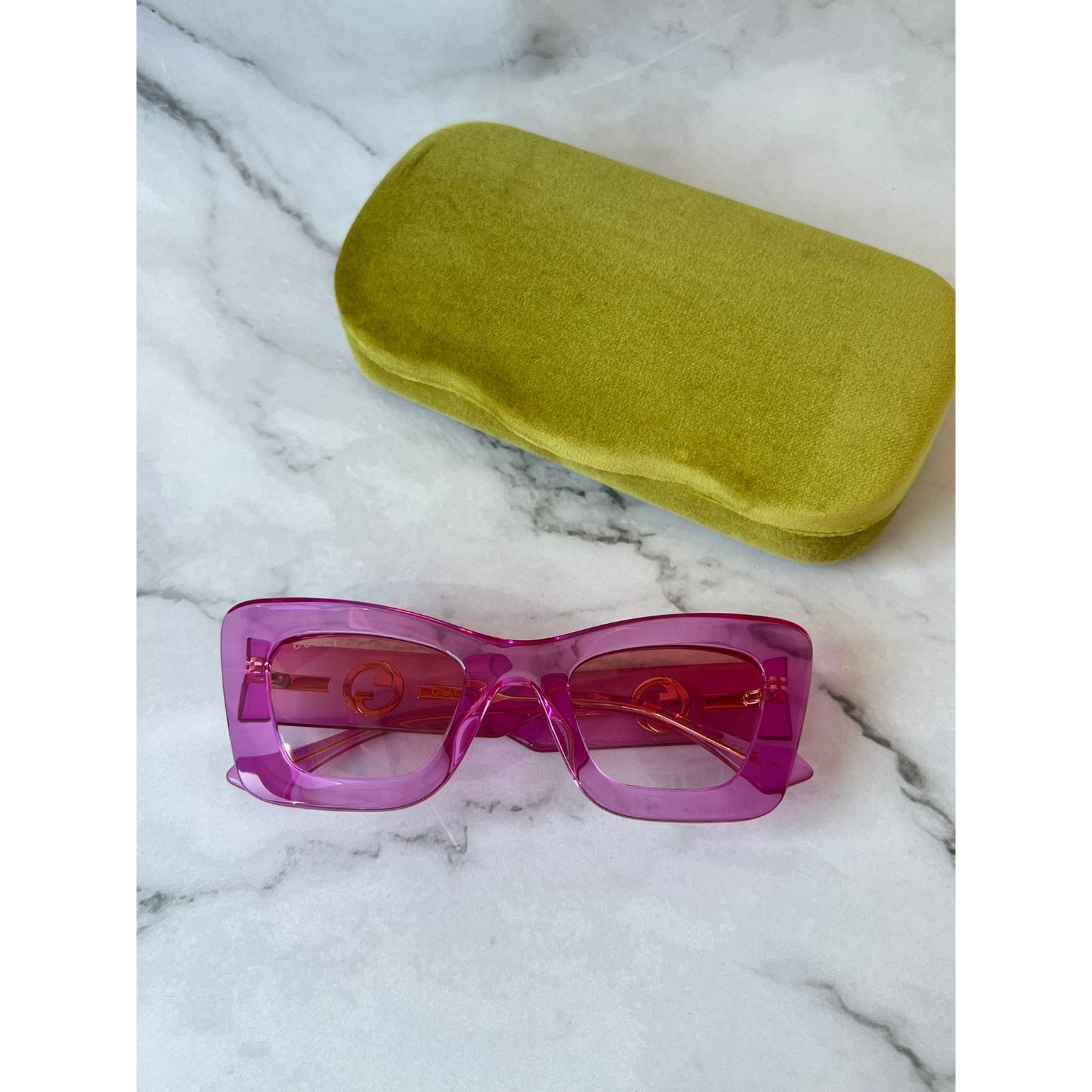 Gucci NEW Gucci GG1552S Cat Eye Pink Sunglasses $545 Size ONE SIZE - 3 Thumbnail