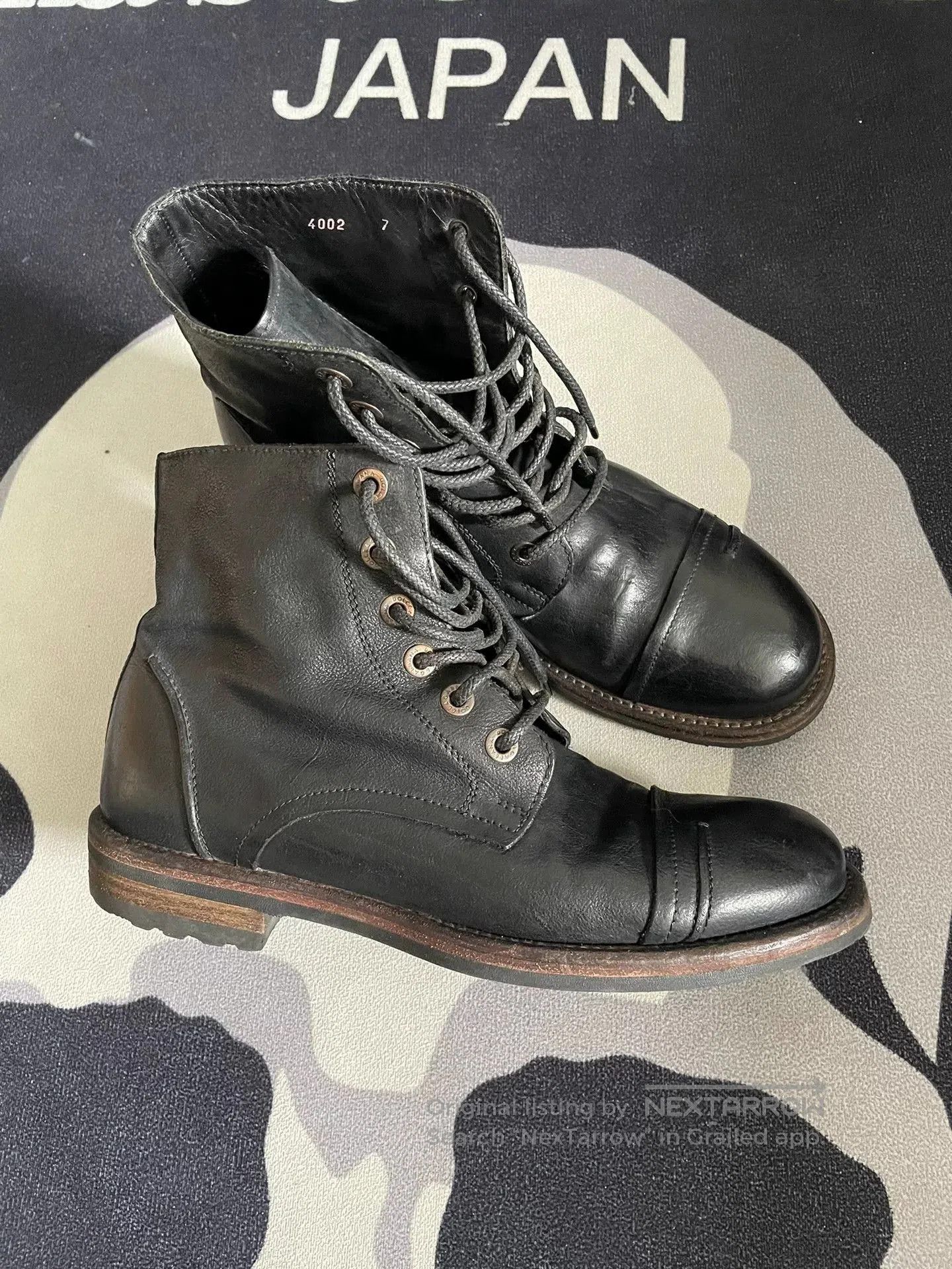 Dolce & Gabbana DG Men's Black Leather Military Boots. Size US 8 / EU 41 - 1 Thumbnail