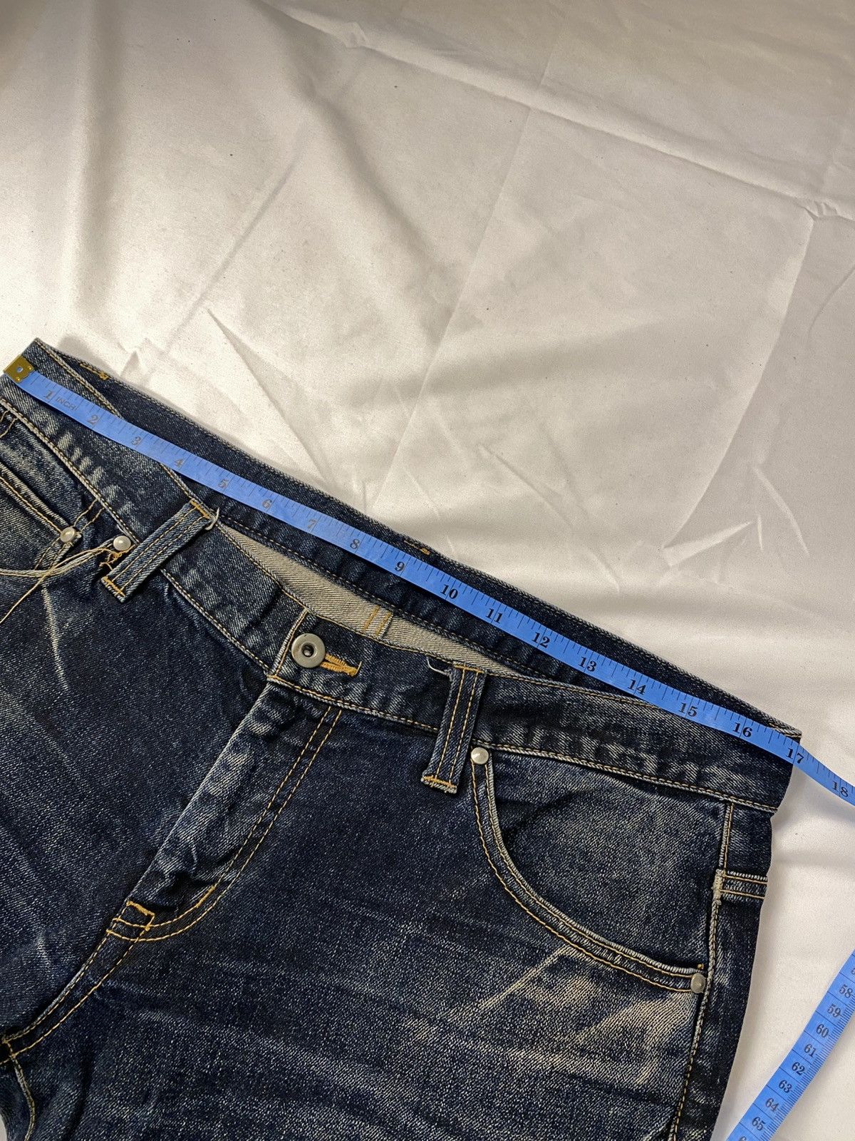 Tornado Mart Tornado Mart Wisker Washed Twisted Spiral Flared Style Denim Size US 34 / EU 50 - 22 Thumbnail