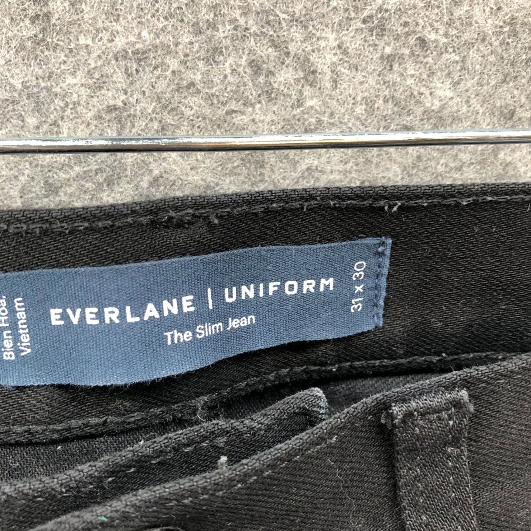 Everlane Everlane The Slim Jean Mens 31x30 Black Dark Organic Stretch Cotton Denim 5-Pocket Feature: Stretch Slim Fit Zip Fly Baggy? Size US 31 - 6 Thumbnail