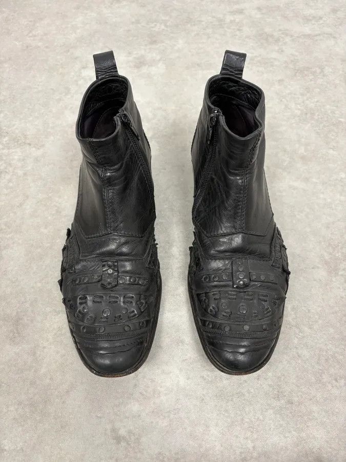 2000s Marithé + François Girbaud Black Ninja Leather Boots