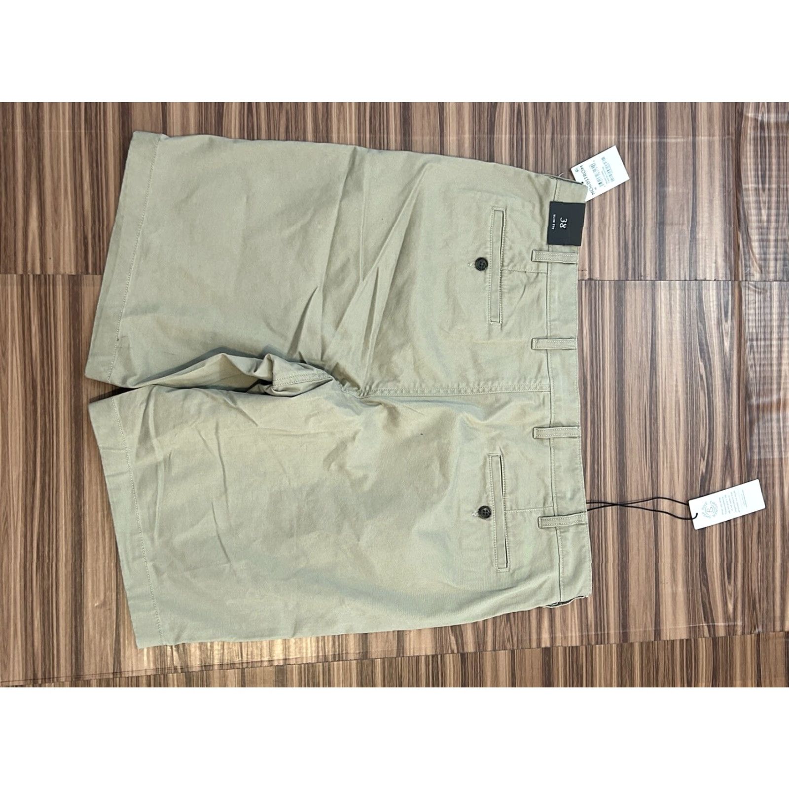 Treasure & Bond Treasure & Bond Mens Chino Shorts Flat Front Beige 38W Regular Cotton Blend Khaki Casual Shorts Mens 38 Beige Size US 38 / EU 54 - 2 Thumbnail