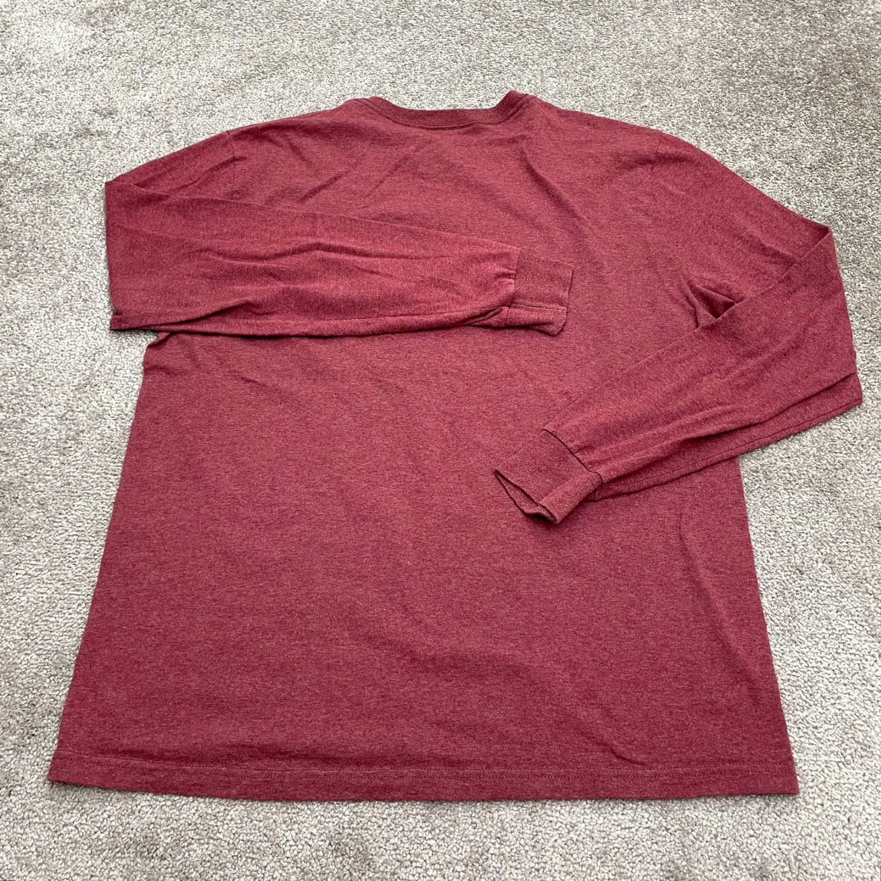 Jerzees VINTAGE? No. Jerzees Basic Long Sleeve T-Shirt Mens Large Red Crew Neck Cotton Casual Tee Top Size US L / EU 52-54 / 3 - 2 Thumbnail