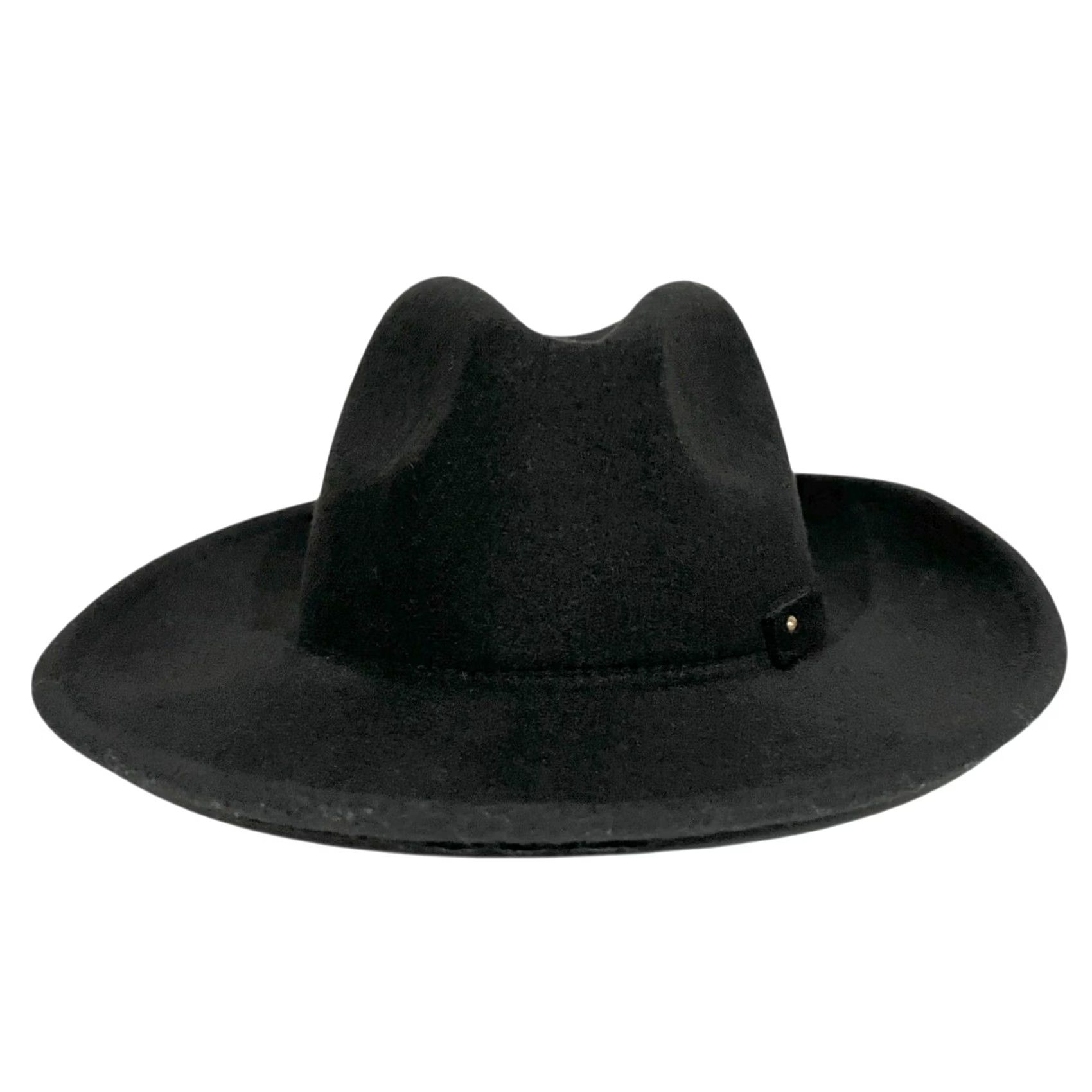 FELT VINTAGE Peter Grimm Fedora Hat Women’s One Size Black Wool Felt Fedora Women 100% Wool Solid Pattern China Size ONE SIZE - 3 Thumbnail