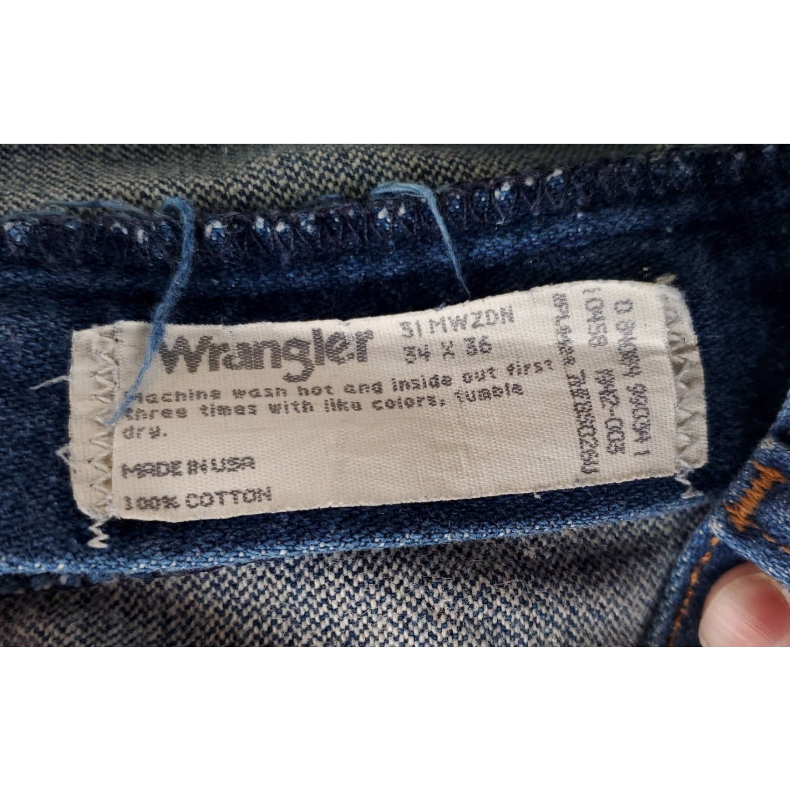Wrangler VINTAGE Wrangler Jeans Blue VTG 80s 90s Made USA Mens 34x36 Inseam 36 Straight Jeans 33 Size US 33 - 4 Thumbnail