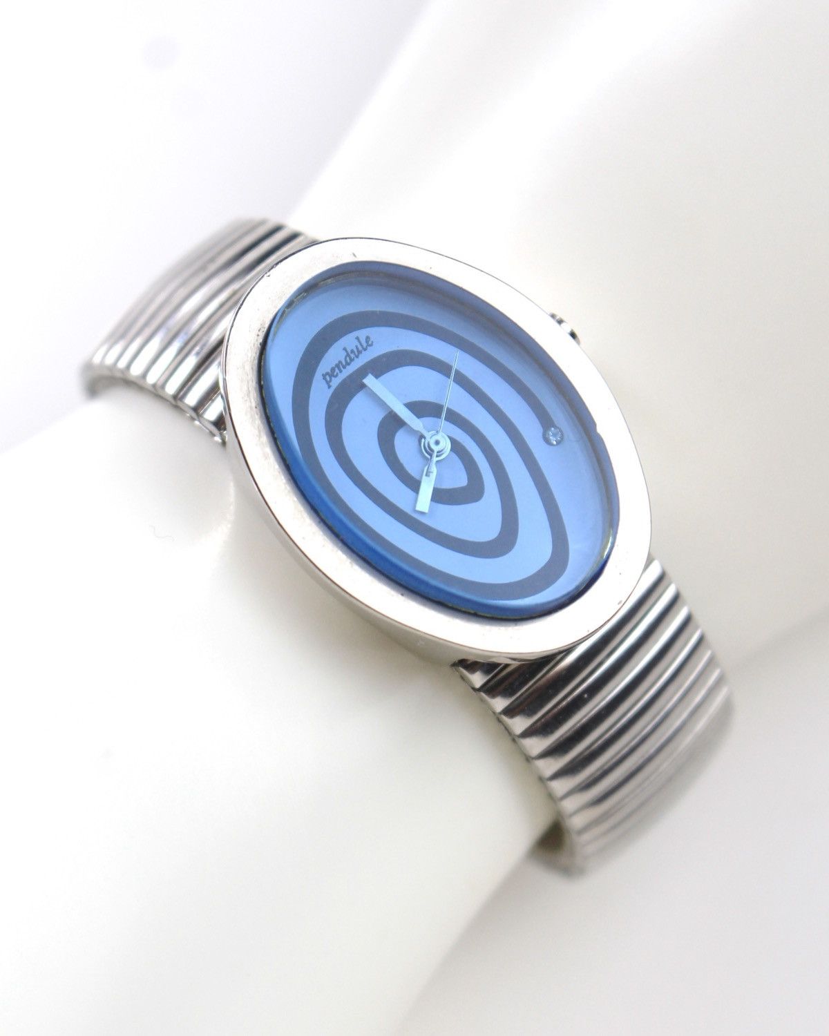 Vintage 2000S PENDULE OVAL- BLUE HYPNOTIC SPIRAL EXPANSION WATCH Size ONE SIZE - 2 Thumbnail