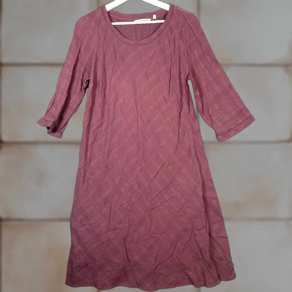 Soft Surroundings Soft Surroundings Dress A-Line 3/4 Sleeve Lined Mauve M Pink Knee Length Women’s Medium Regular Cotton Blend Size M / US 6-8 / IT 42-44 - 1 Thumbnail