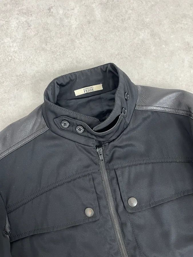 Gianfranco Ferre 2000s Gianfranco Ferré Black Nylon & Leather Bomber Jacket Size US M / EU 48-50 / 2 - 5 Thumbnail