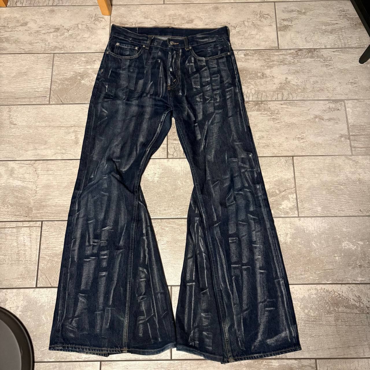 Japanese Brand rare flared navy handmade streetwear jeans Size US 36 / EU 52 - 4 Thumbnail