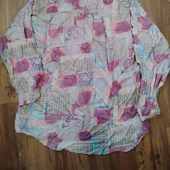 Other Vintage Protest Abstract Geometric Silk Button Shirt Size US L / EU 52-54 / 3 - 6 Thumbnail