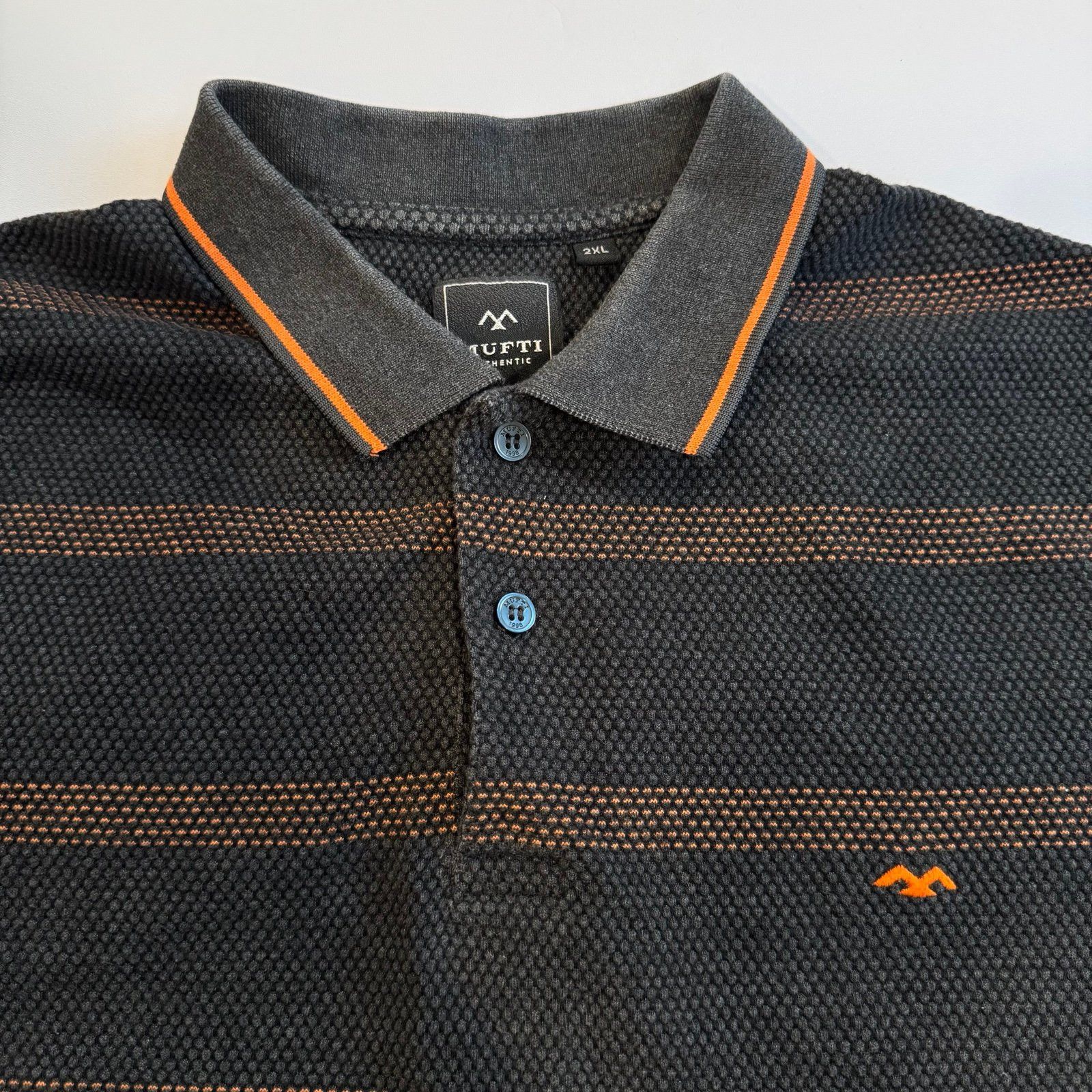 Other Mufti Authentic Men’s Polo Shirt 2XL Gray Orange Striped Sh Size US XXL / EU 58 / 5 - 2 Thumbnail