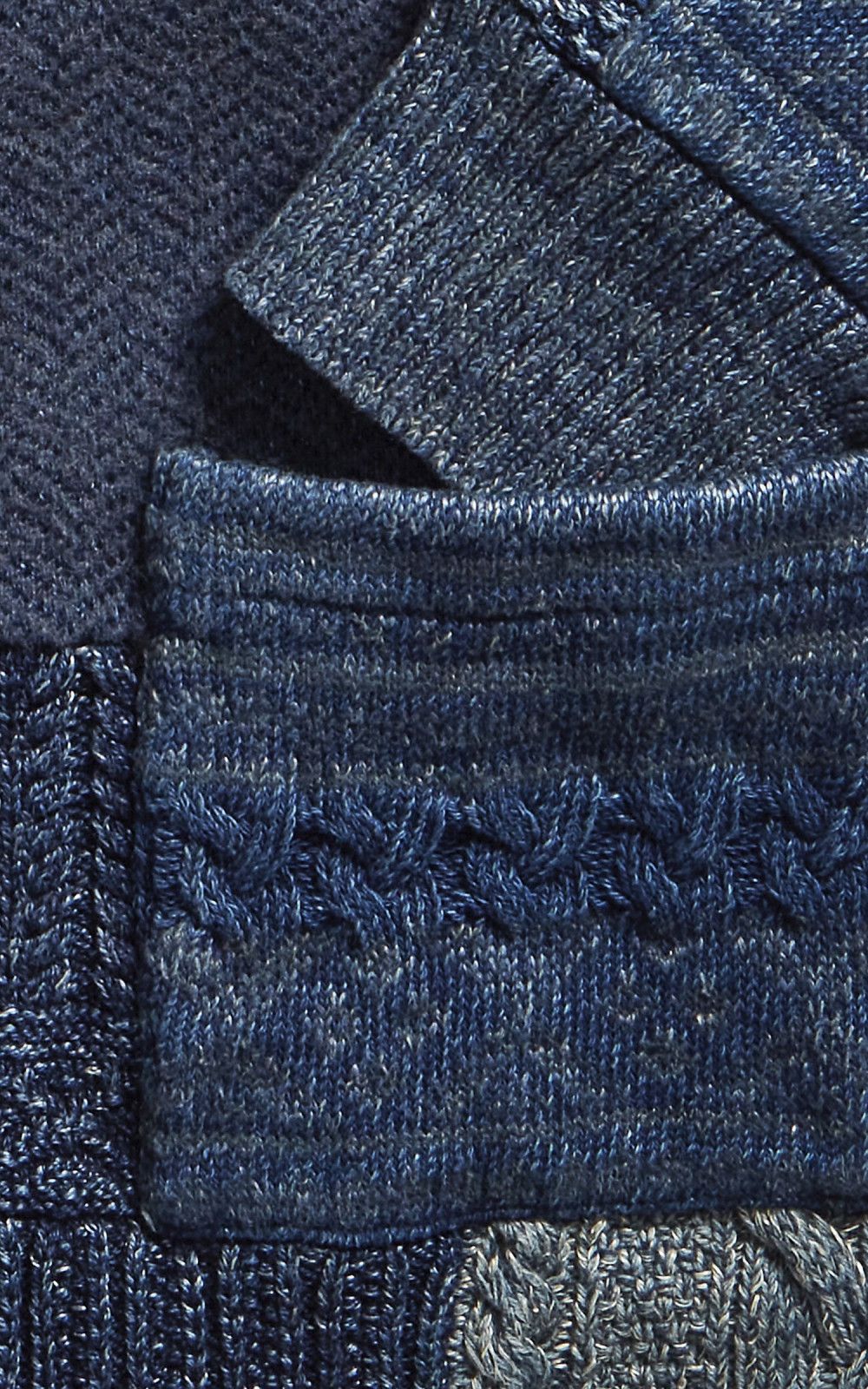 RRL Ralph Lauren RRL PATCHWORK SHAWL COLLAR CARDIGAN INDIGO BLUE Size US M / EU 48-50 / 2 - 9 Thumbnail