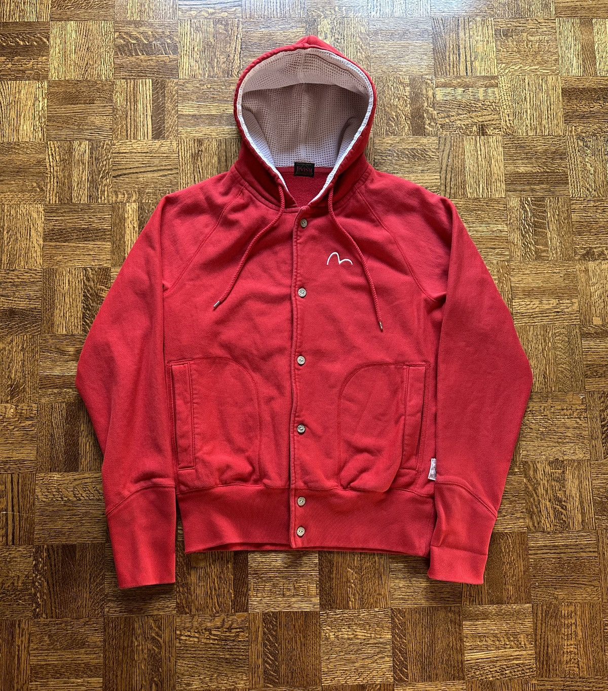 image of Evisu Private Stock By Style Club Hooded Sweatshirt in Red, Men's (Size XL)