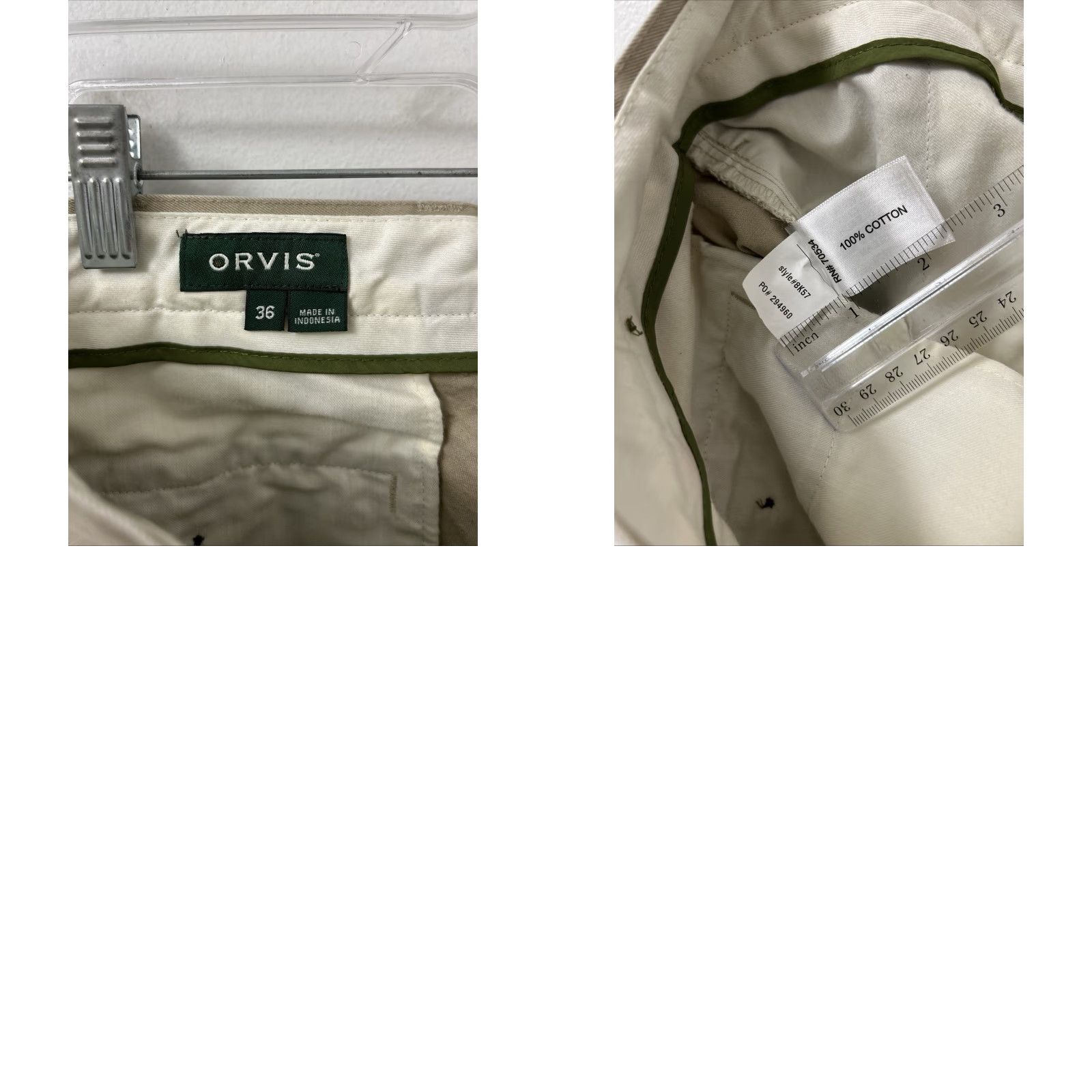 Orvis Orvis Chino Pants Mens 36 Regular Tan 100% Cotton Pleated Zipper Button Closure Casual Workwear 8K57 Size US 36 / EU 52 - 9 Thumbnail