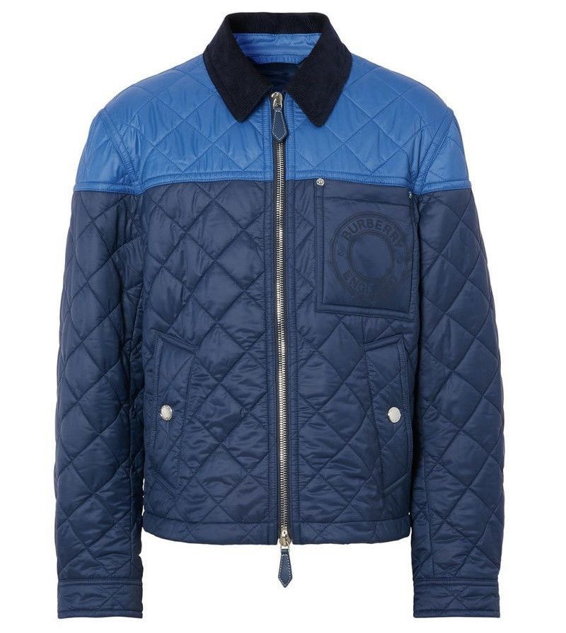 Burberry Burberry Quilted Jacket Two Tones Block Recycled Nylon Blue Size US M / EU 48-50 / 2 - 1 Thumbnail