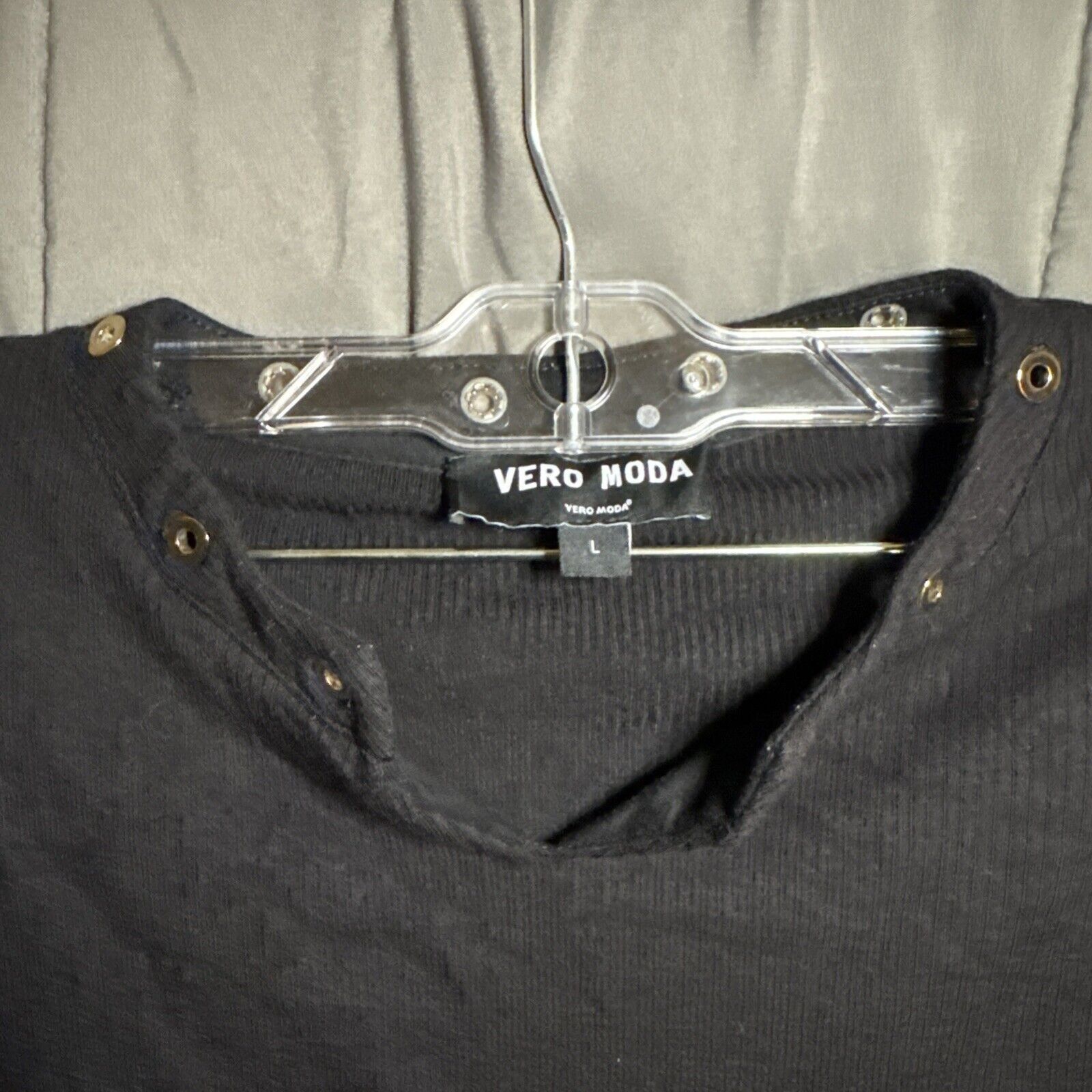 Other Vero Moda Minder Rib Jersey Women Size Large Black 3/4 Sleev Size L / US 10 / IT 46 - 13 Thumbnail