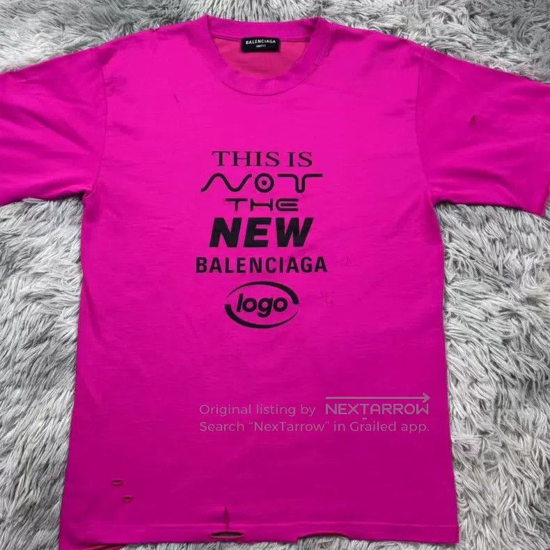 Balenciaga Balenciaga Slogan Distressed Short Sleeve Size US M / EU 48-50 / 2 - 6 Thumbnail