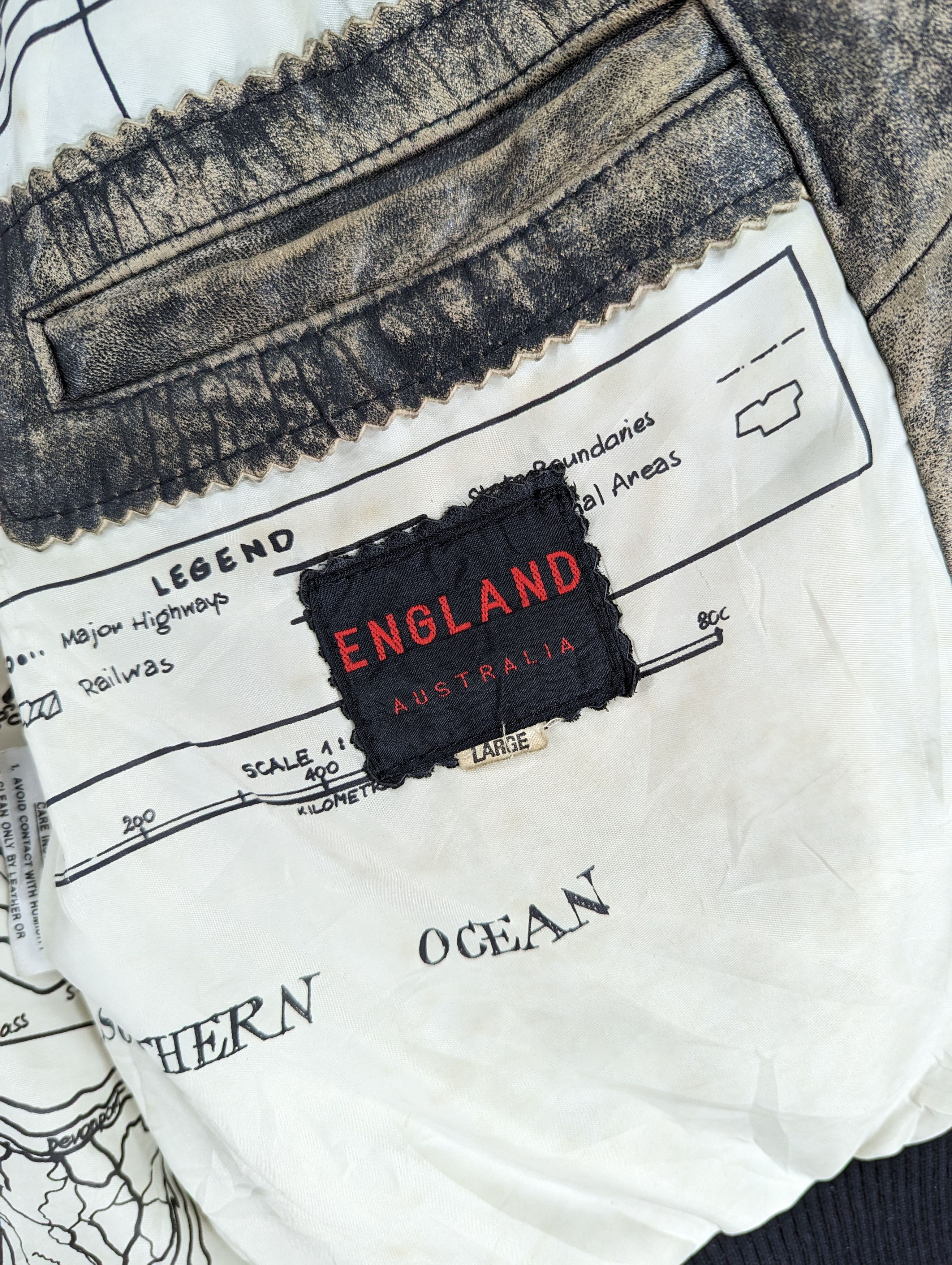 Vintage 🔥Vintage England Soft Leather Distressed Sherpa Jacket Size US L / EU 52-54 / 3 - 20 Thumbnail