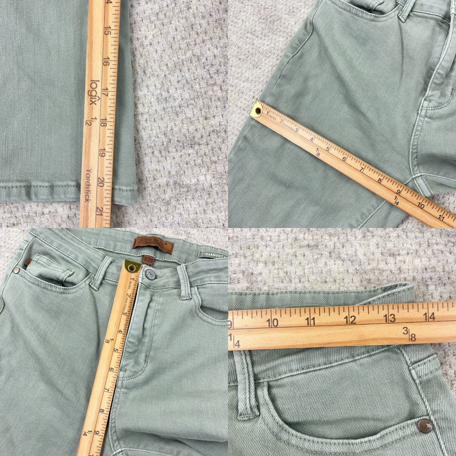 Denime Judy Blue Jeans Women 29 Green Carpi Stretch Denim Pants Garment Dyed Size 29" - 8 Thumbnail
