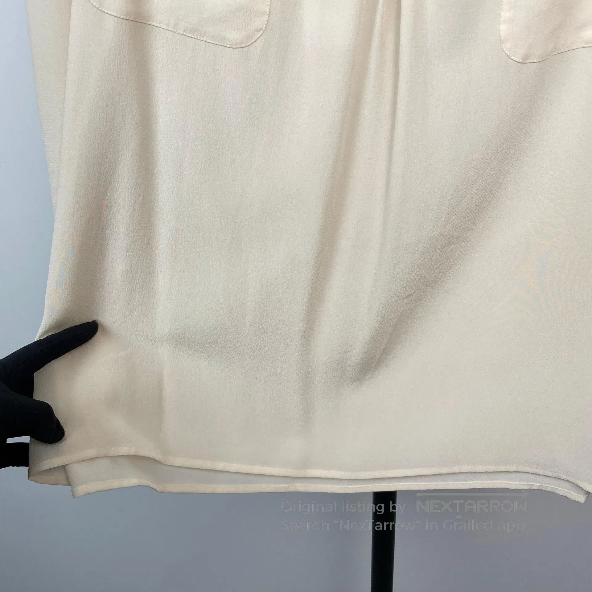 Chanel Chanel Ivory White Gold Button Long Sleeve Shirt| Size XXS / US 00 / IT 34 - 8 Thumbnail