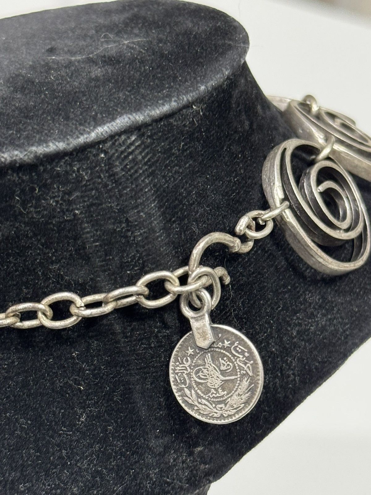 Jewelry antique silver necklace w/ Ottoman coin charm Size ONE SIZE - 9 Thumbnail